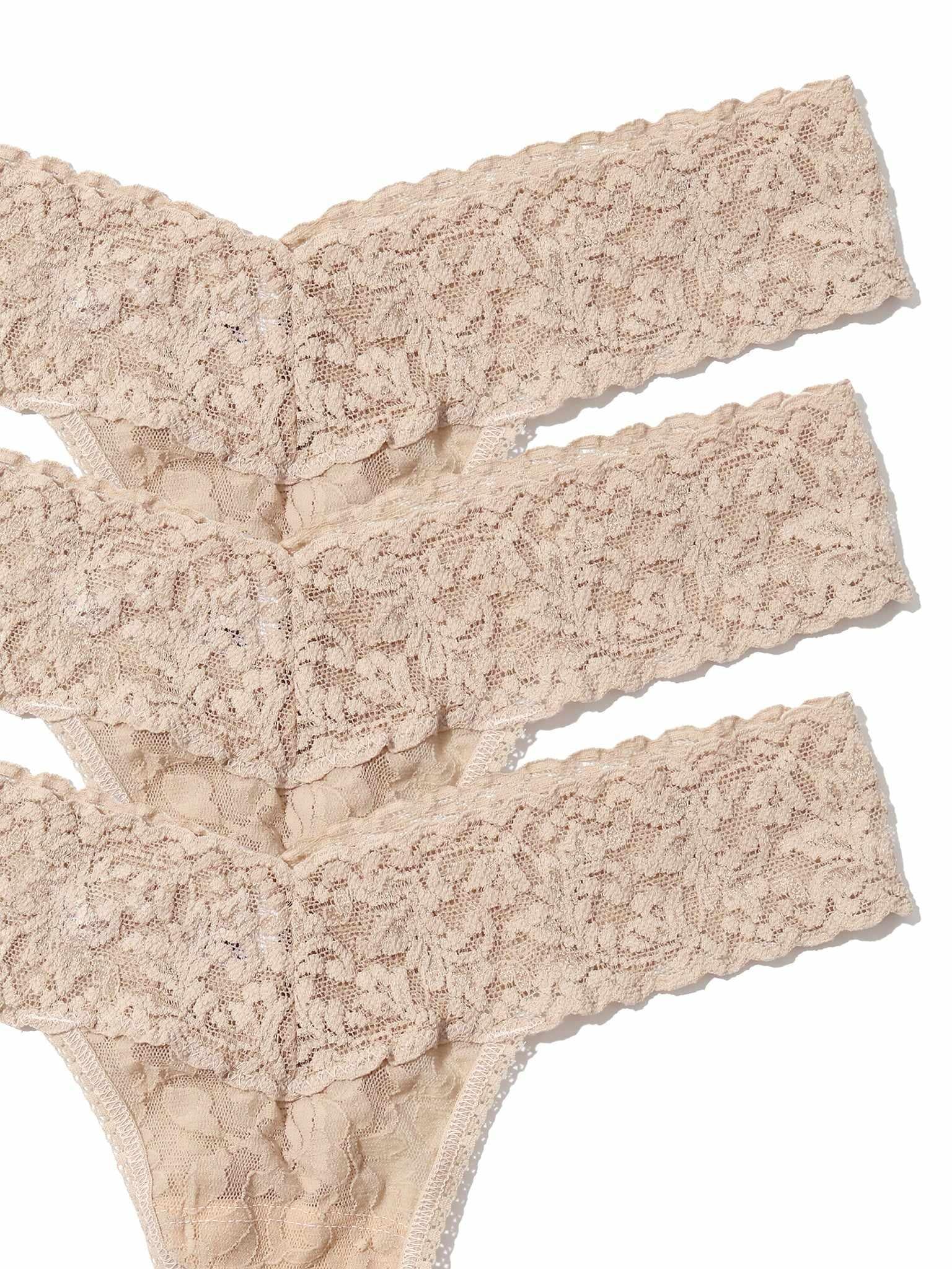 3 Pack Signature Lace® Low Rise Thongs Chai - Image 3