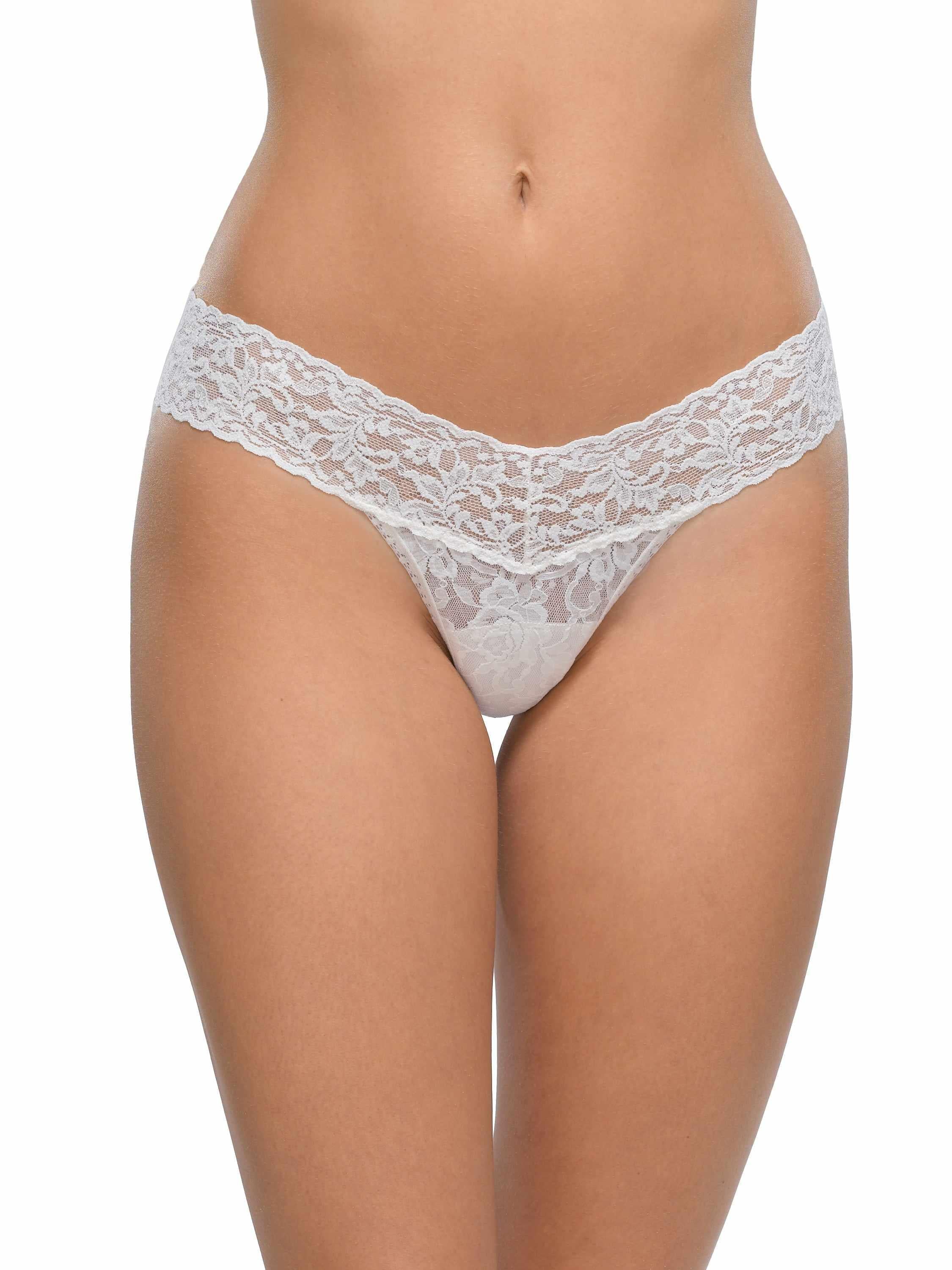 3 Pack Signature LaceĀ® Low Rise Thongs White - Image 4