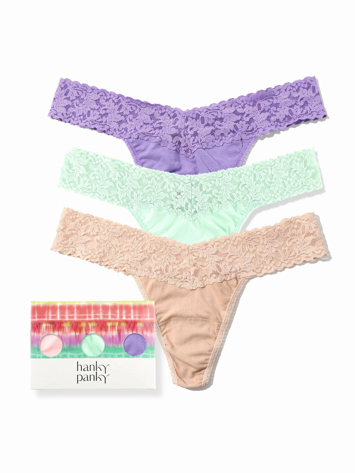 3 Pack Supima® Cotton Original Rise Thongs Spring Hues