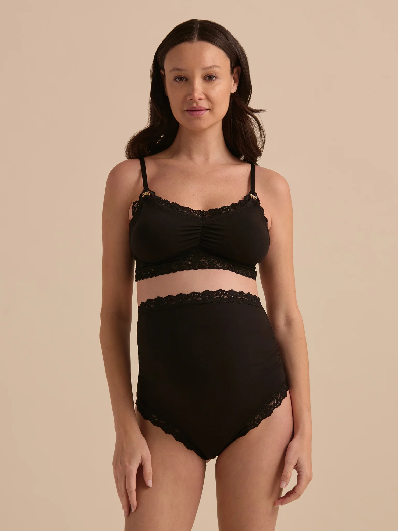 Supima CottonĀ® Nursing Bralette Black Sale