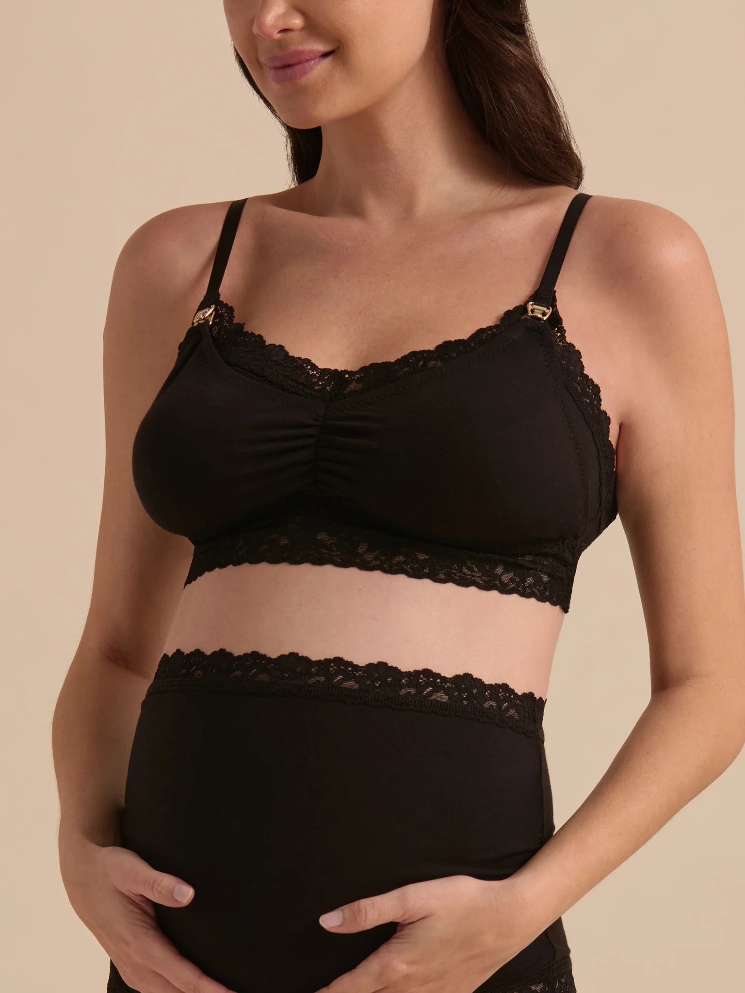 Supima CottonĀ® Nursing Bralette Black Sale - Image 3