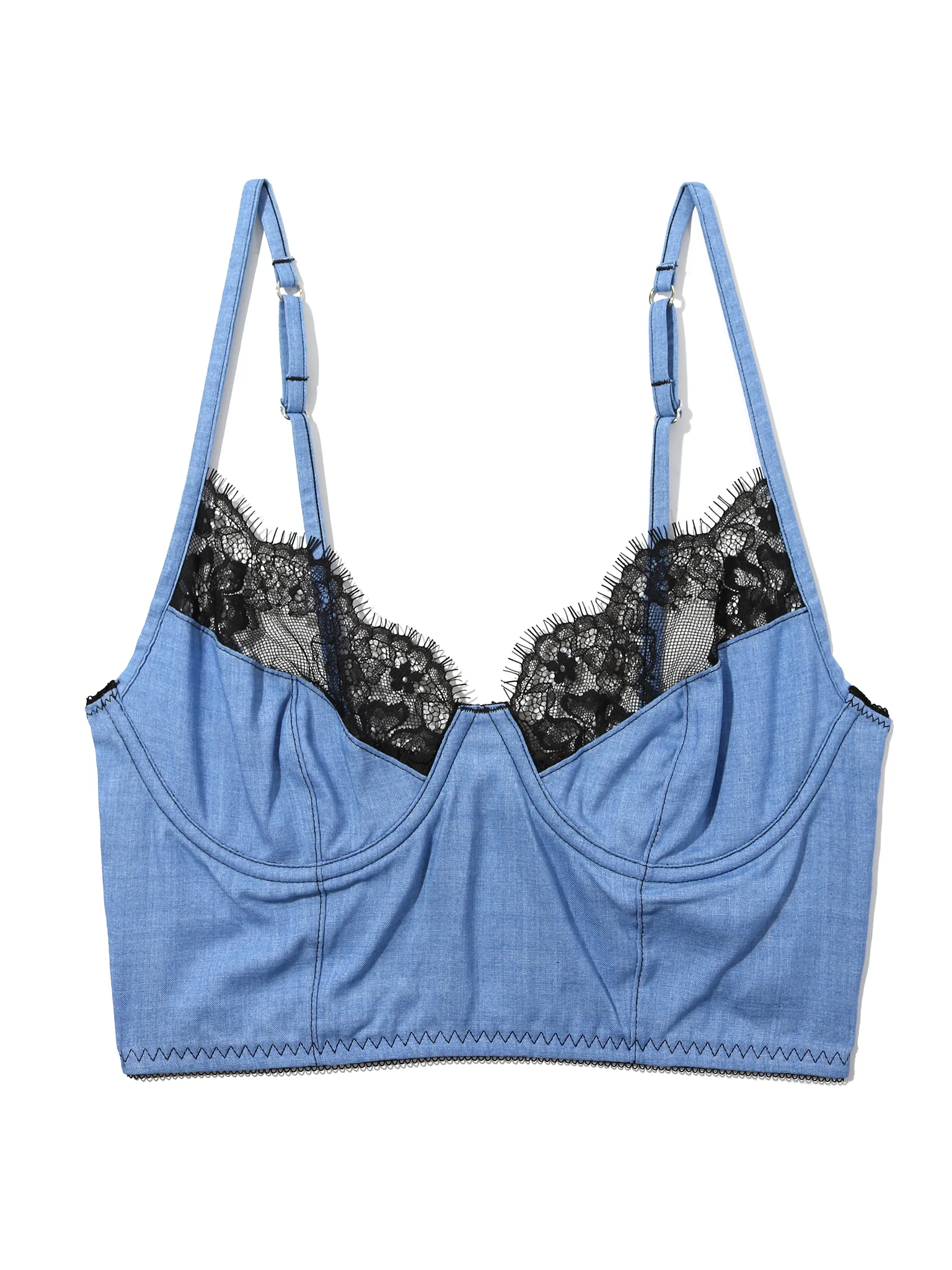 Lexi Wood X Hanky Panky Katrina Longline Bra Denim Sale - Image 5