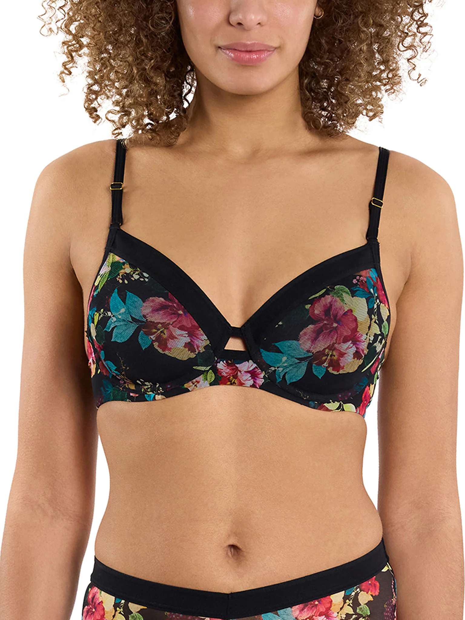 Lined Mesh Plunge Bra Botanic Romantic Sale - Image 2