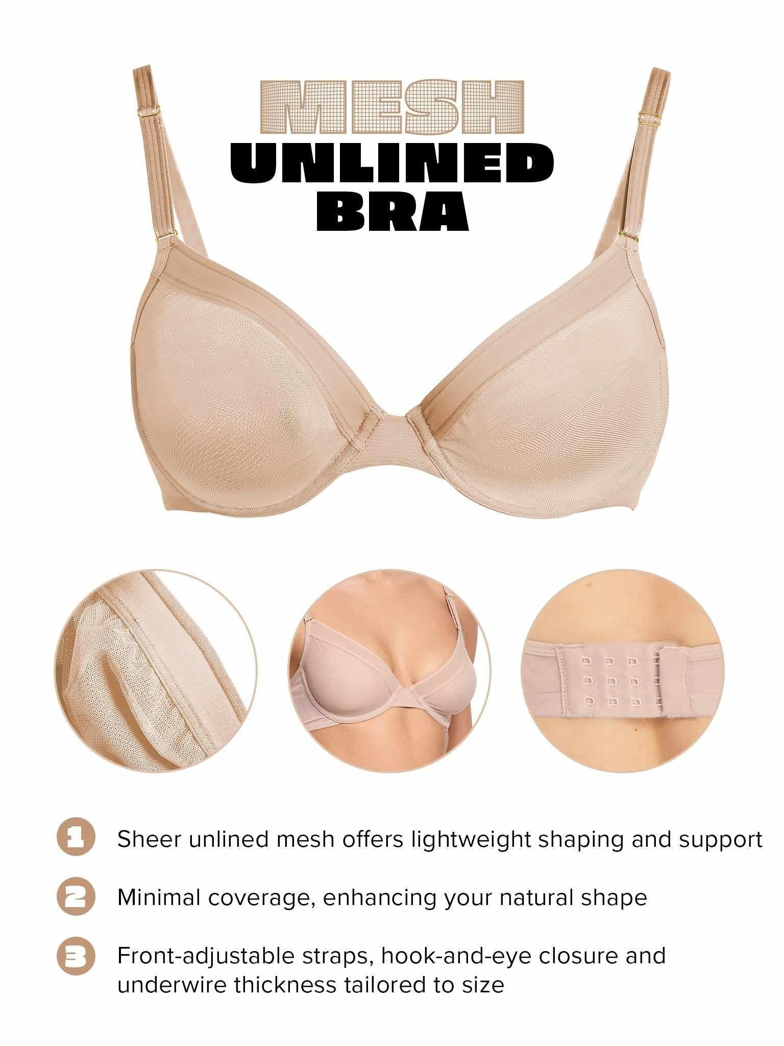 Unlined Mesh Underwire Bra Chai Sale - Image 5