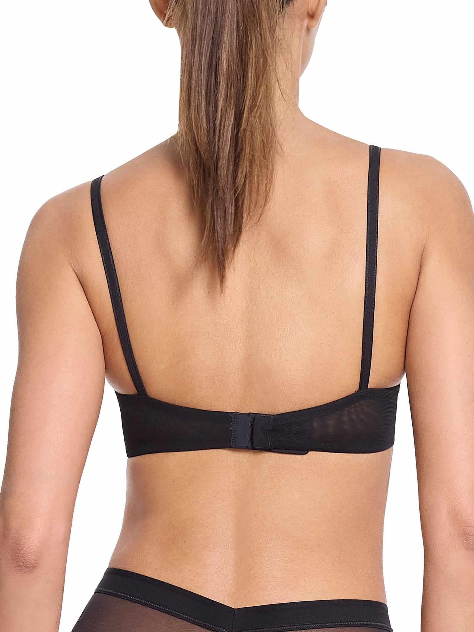Lined Mesh Plunge Bra Black Sale - Image 3