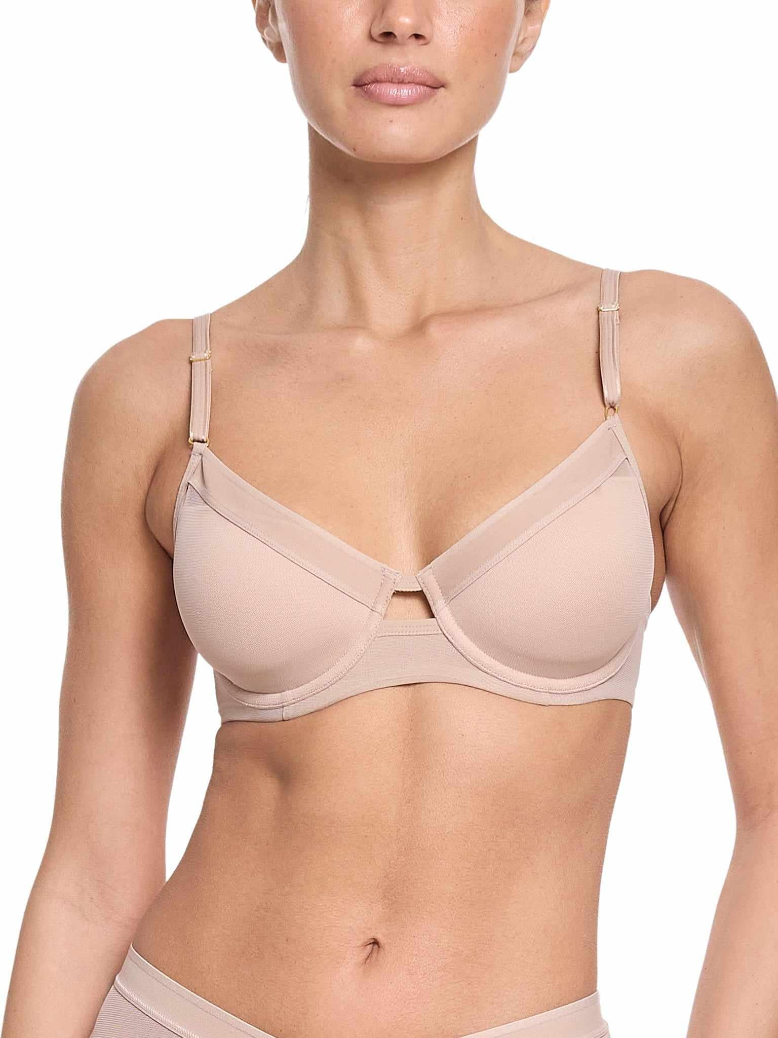 Lined Mesh Plunge Bra Chai Sale