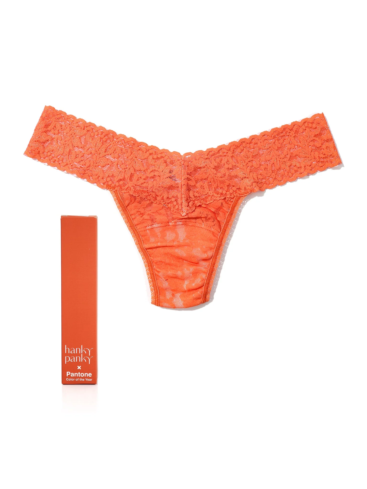 Signature LaceĀ® Low Rise Thong | PANTONE 17-1456 Tigerlily Sale - Image 2