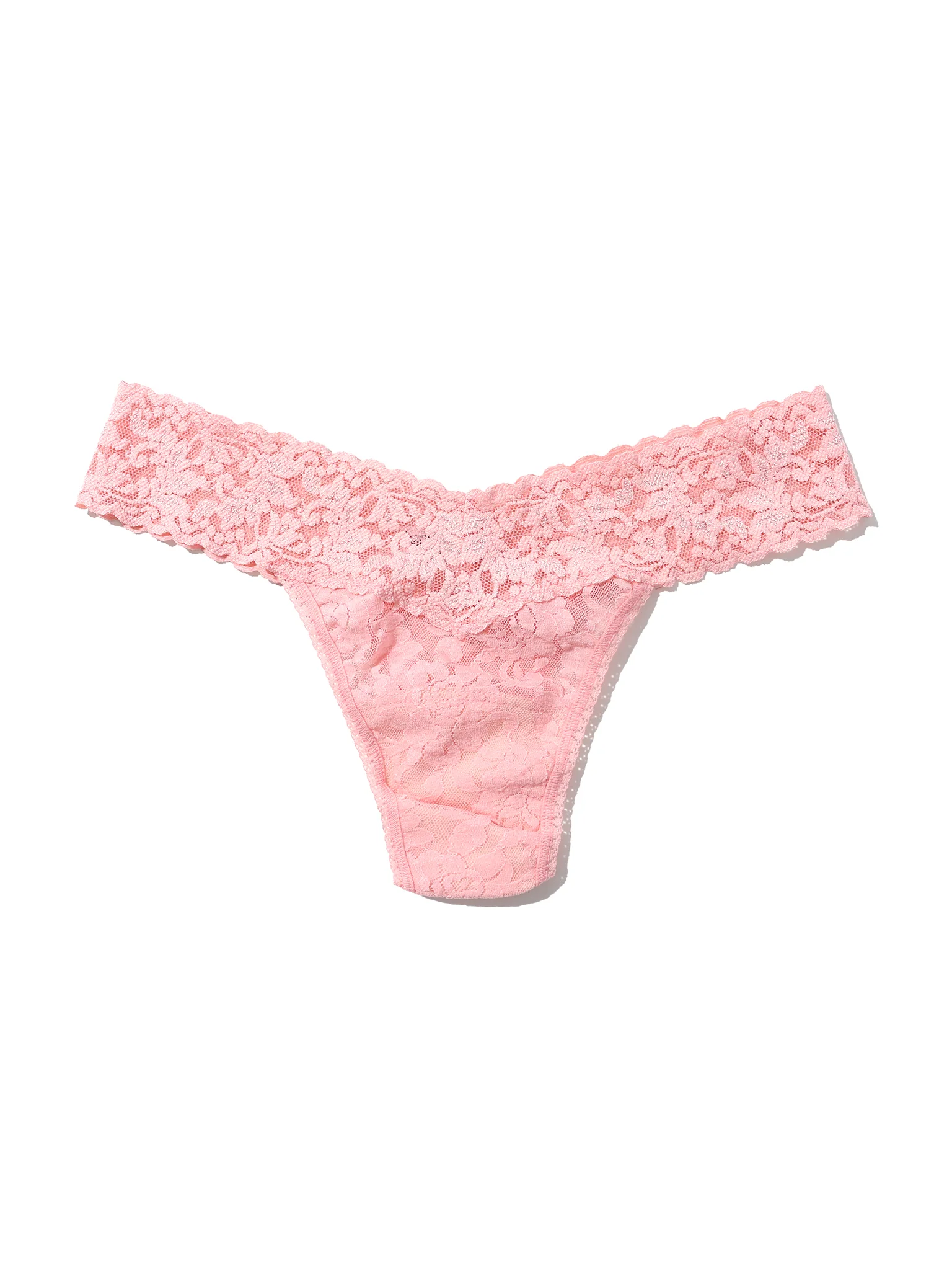Petite Size Signature Lace® Low Rise Thong Pretty In Peach Pink Sale