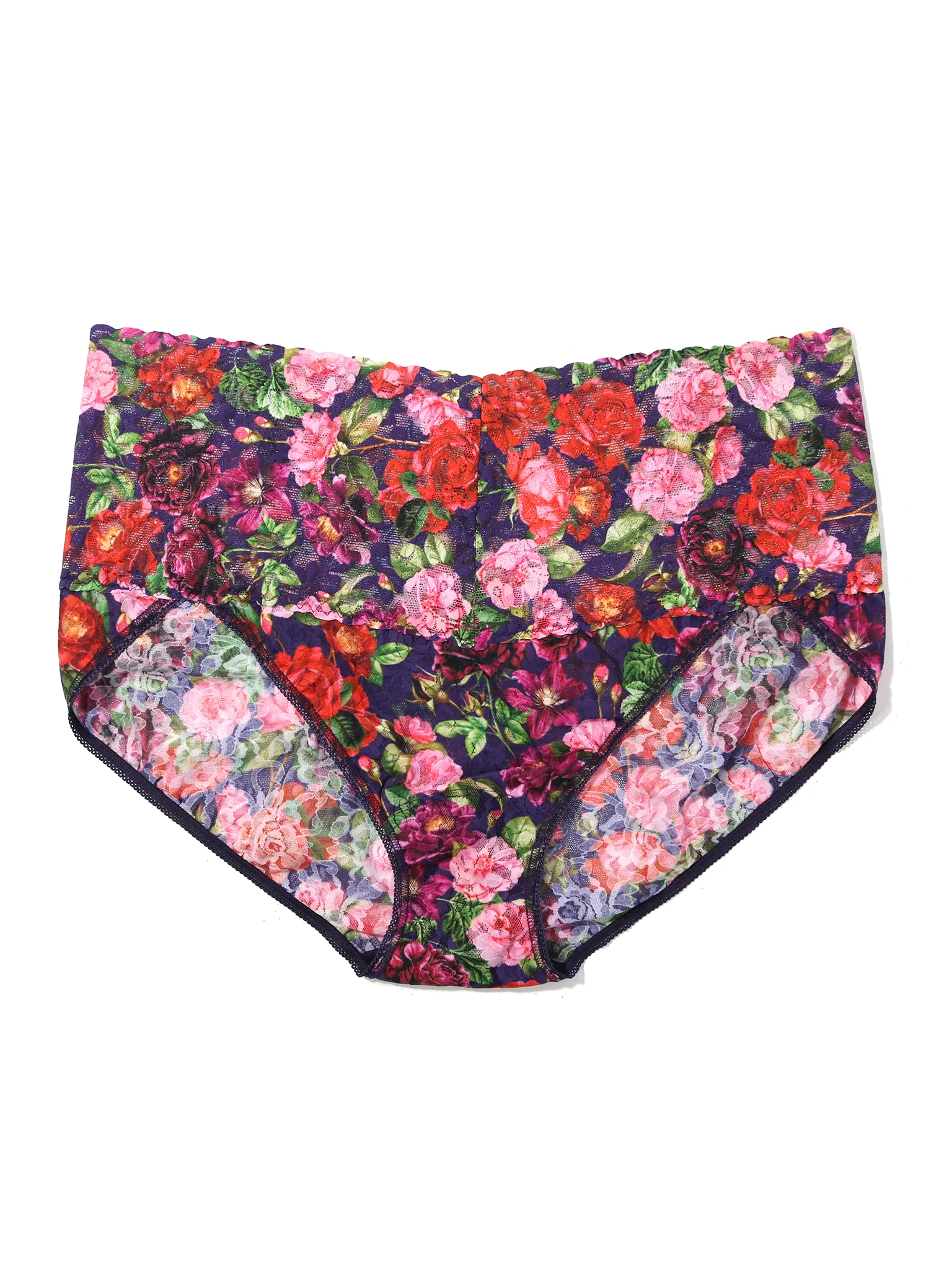 Plus Size Printed Retro Lace V-Kini Winters Tale Floral Sale