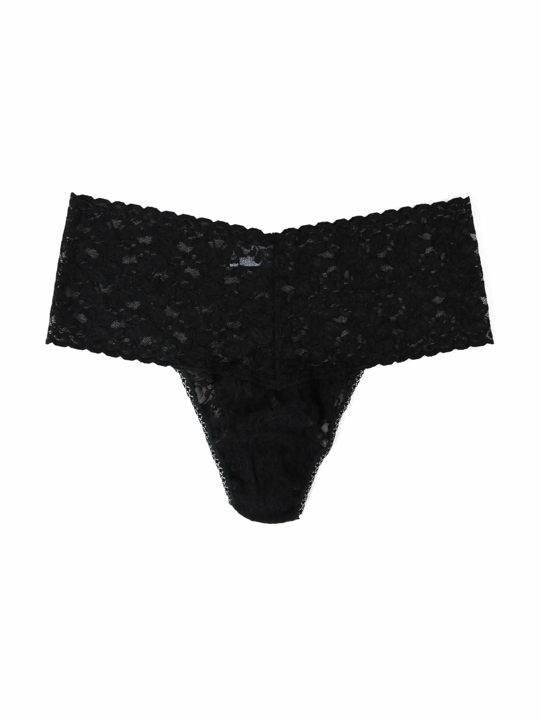 Plus Size Retro Lace Thong Black - Image 3