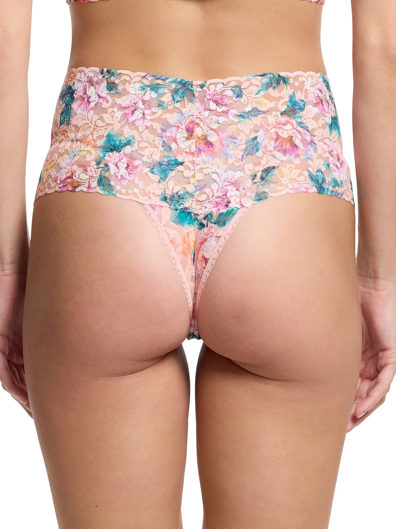 Printed Retro Lace Thong Buy Myself Flowers Sale - Image 2