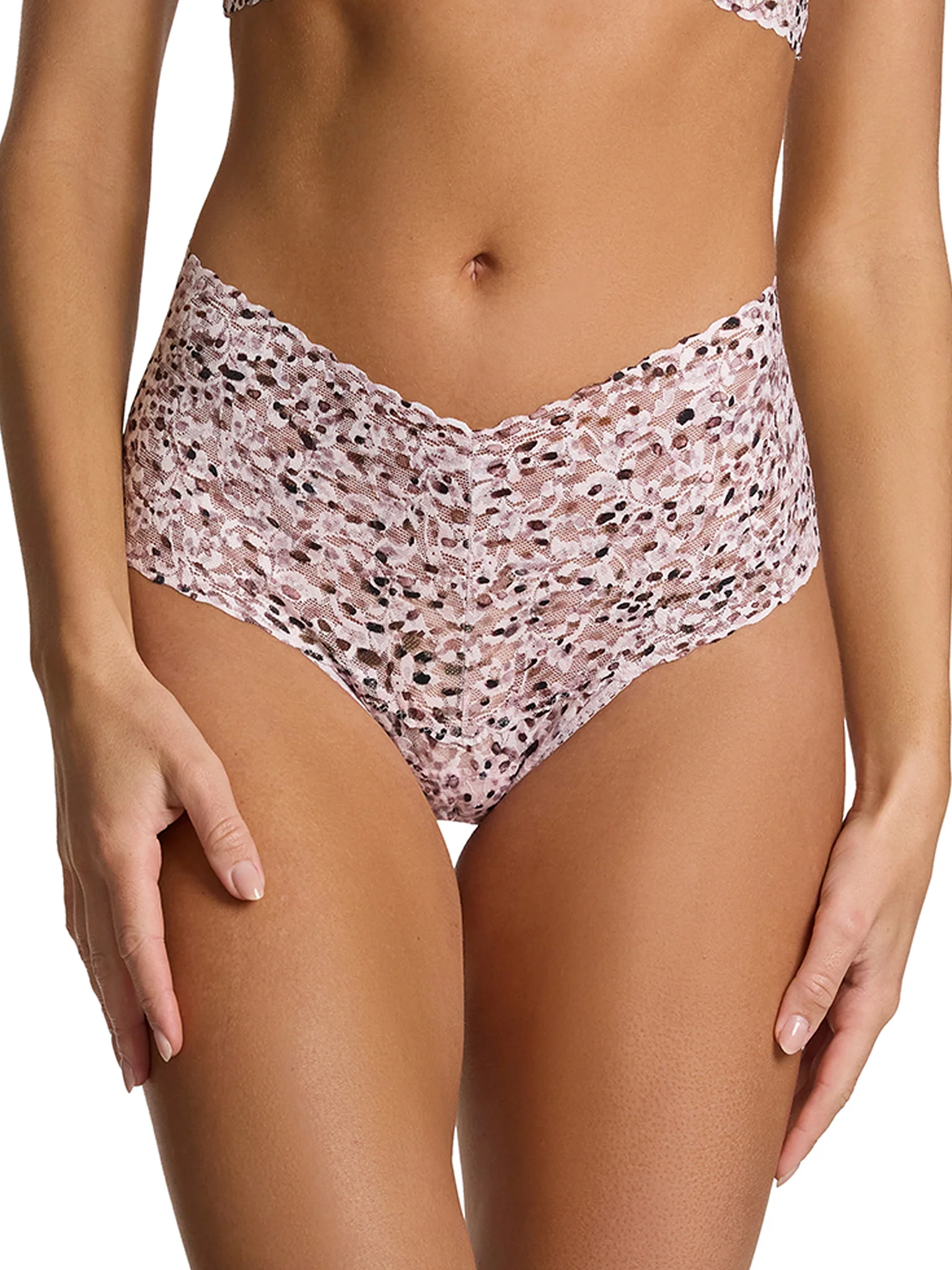 Printed Retro Lace Thong Unconventional White Sale - Image 2