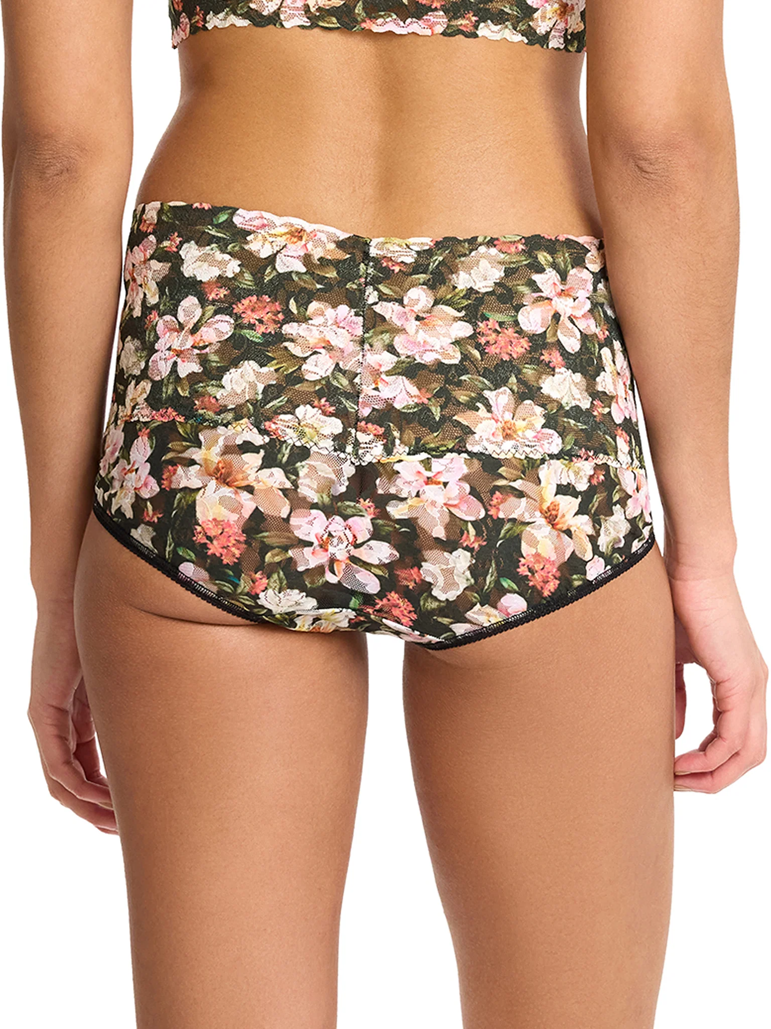 Printed Retro Lace V-Kini Dark Room Blooms Sale - Image 2
