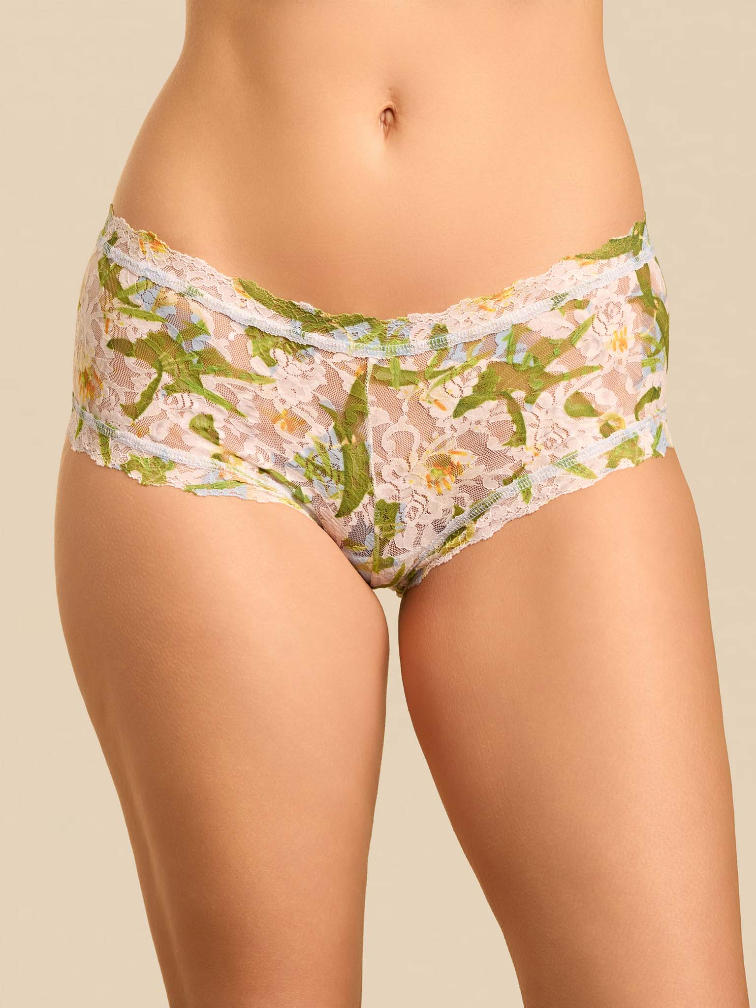 Printed Signature Lace® Boyshort Absolute-Lilly Blue