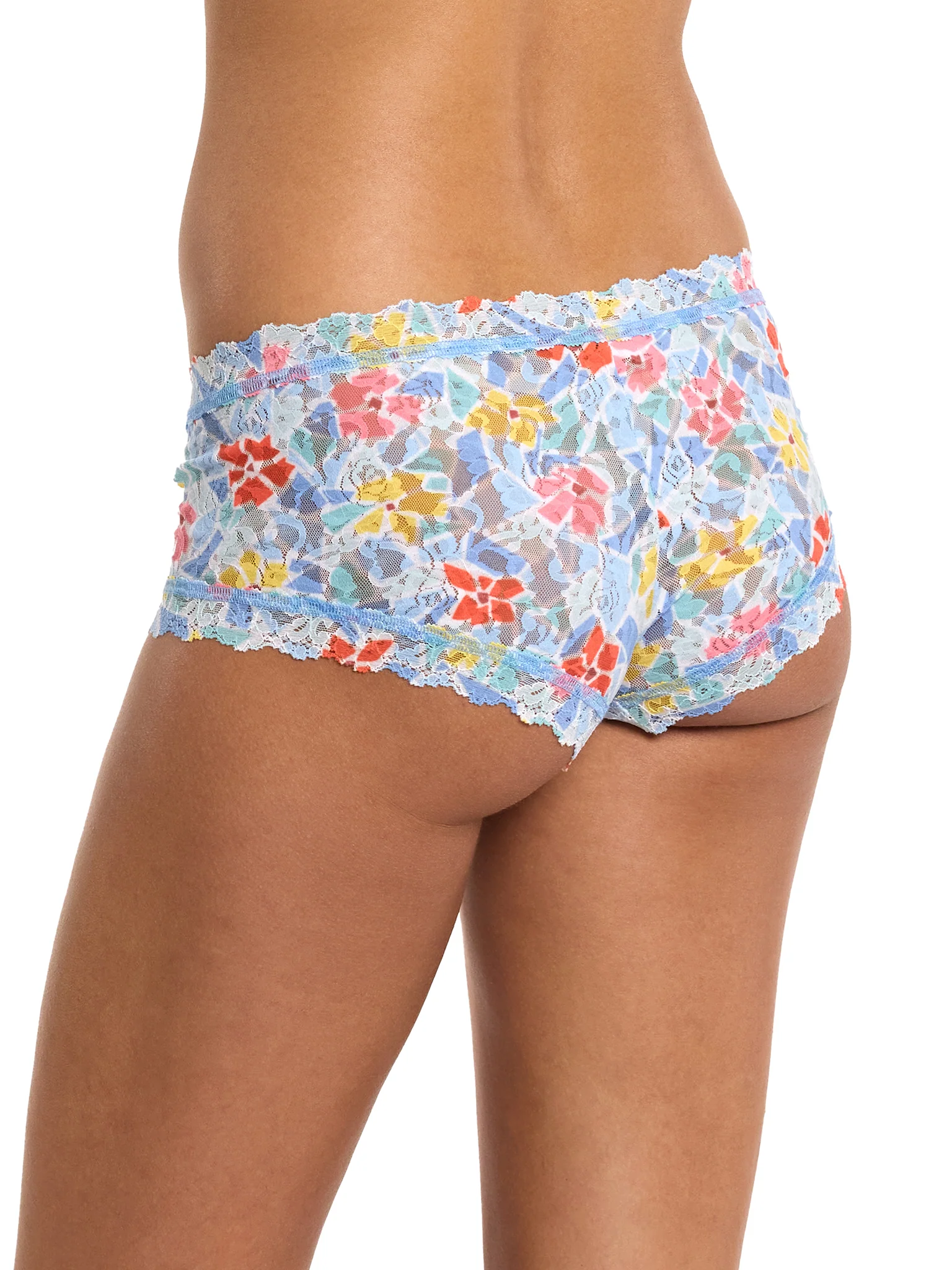 Printed Signature Lace® Boyshort Floral Mosaic White Sale - Image 3