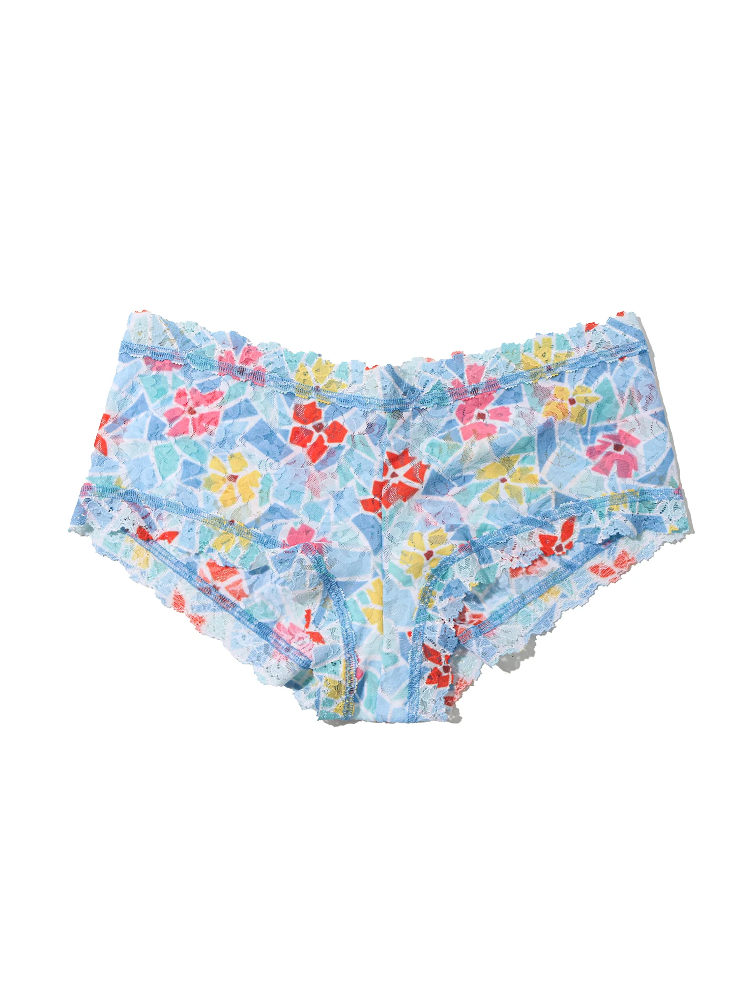Printed Signature Lace® Boyshort Floral Mosaic White Sale - Image 6