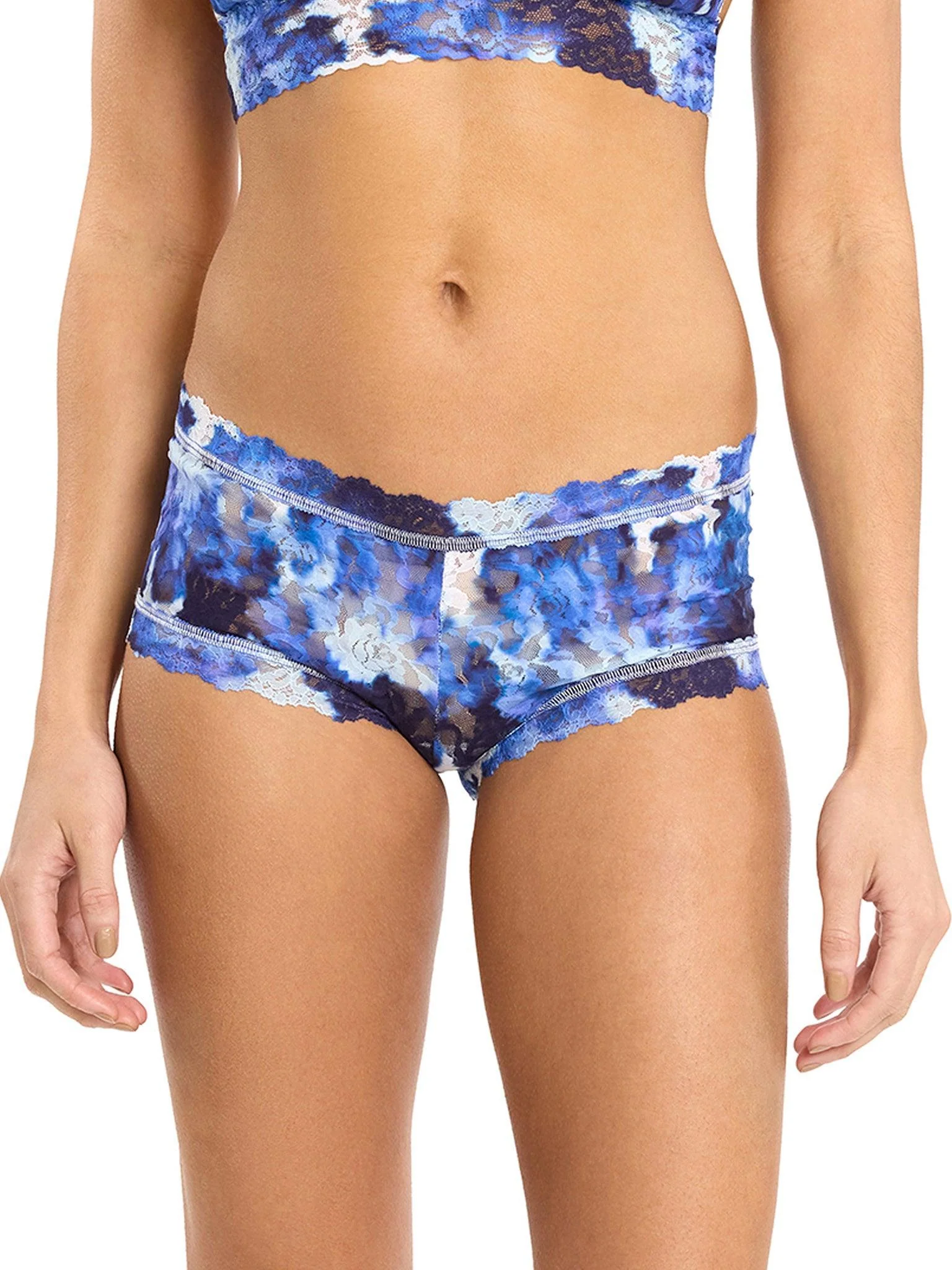 Printed Signature LaceĀ® Boyshort Such A Blur Blue Sale