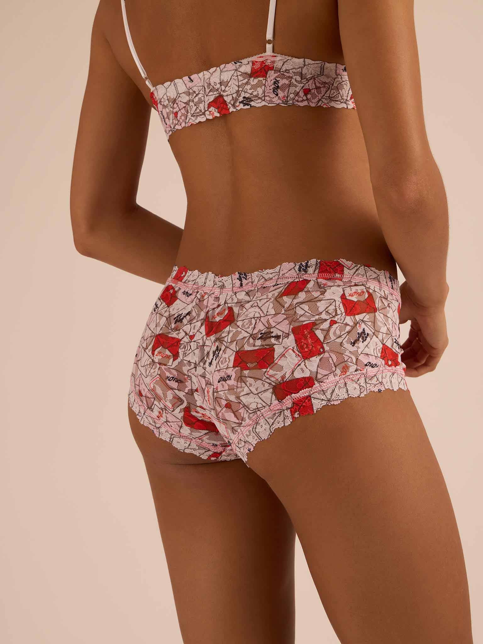 Printed Signature LaceĀ® Boyshort With Love Red/Pink Sale - Image 4
