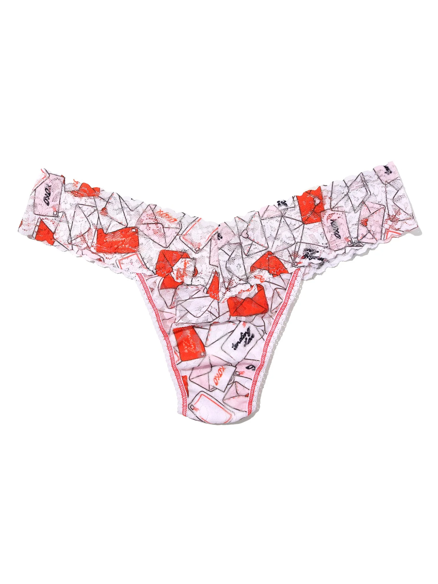 Printed Signature LaceĀ® Low Rise Thong With Love Red/Pink Sale - Image 4