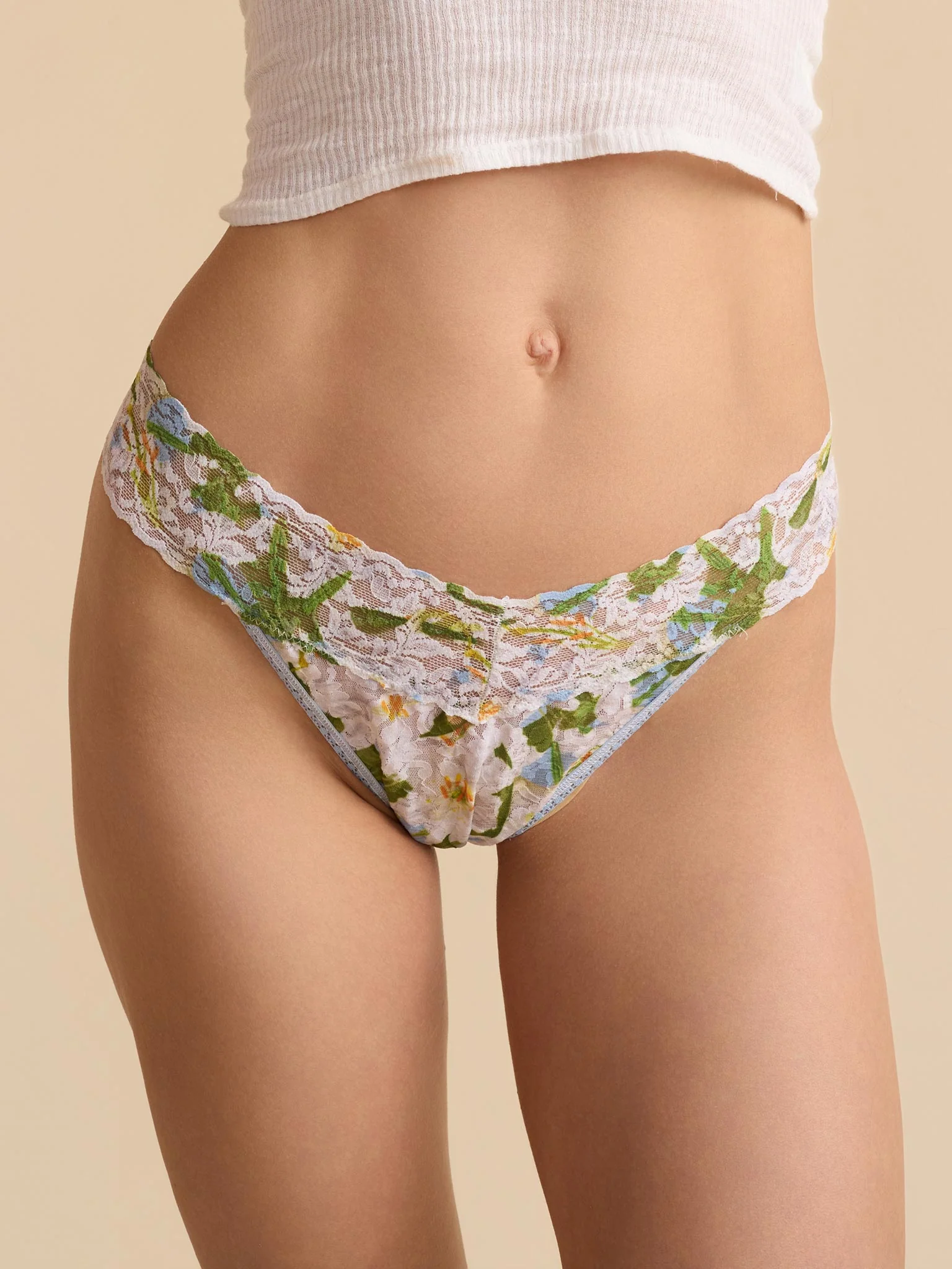 Printed Signature LaceĀ® Original Rise Thong Absolute-Lilly Blue