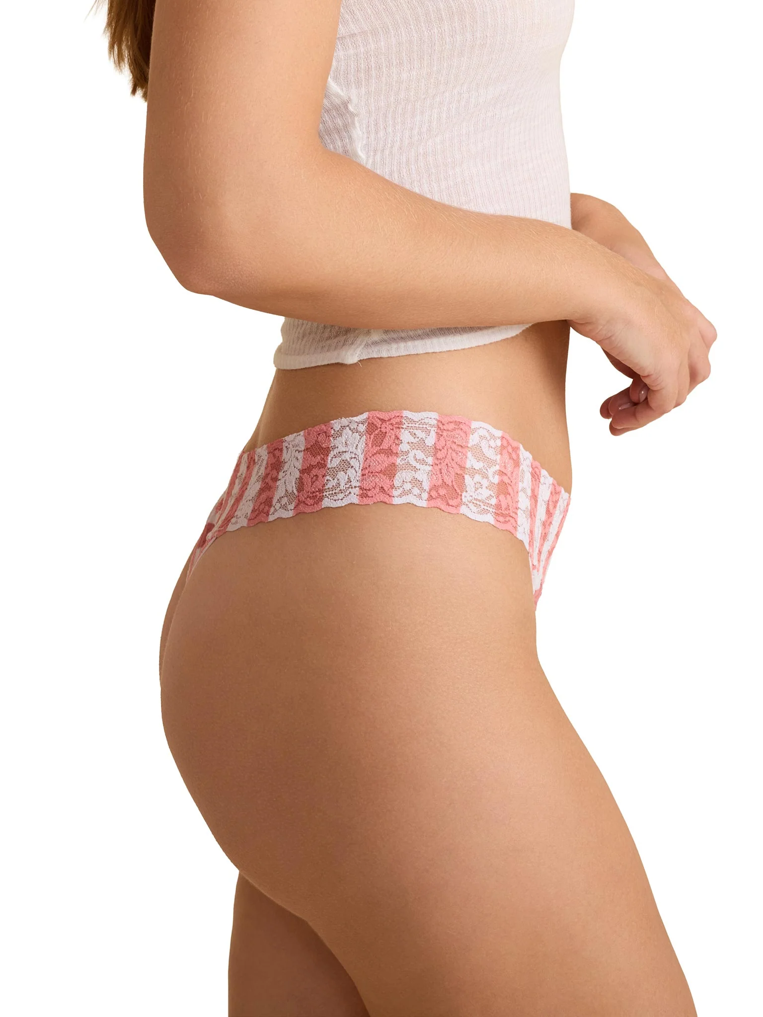 Printed Signature Lace® Original Rise Thong Beach Club White - Image 6