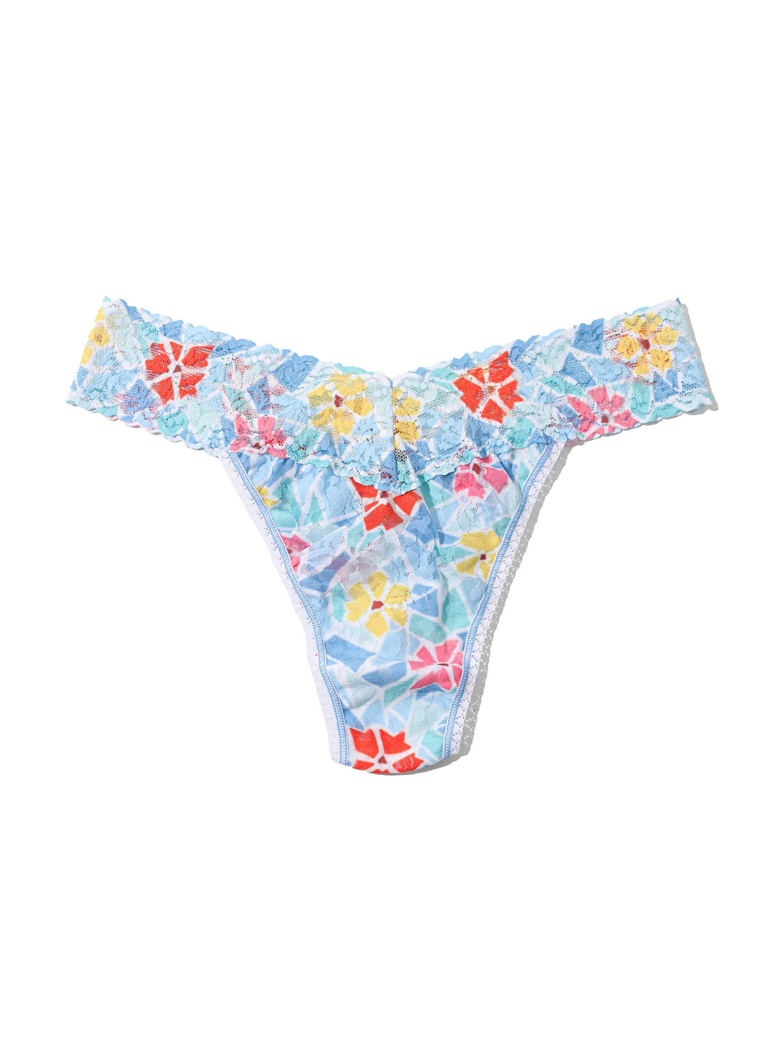 Printed Signature Lace® Original Rise Thong Floral Mosaic White Sale - Image 6