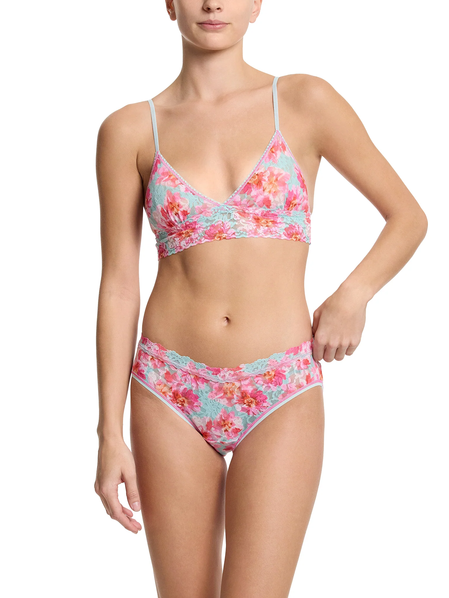 Printed Signature Lace® Padded Triangle Bralette First Bloom Sale - Image 4