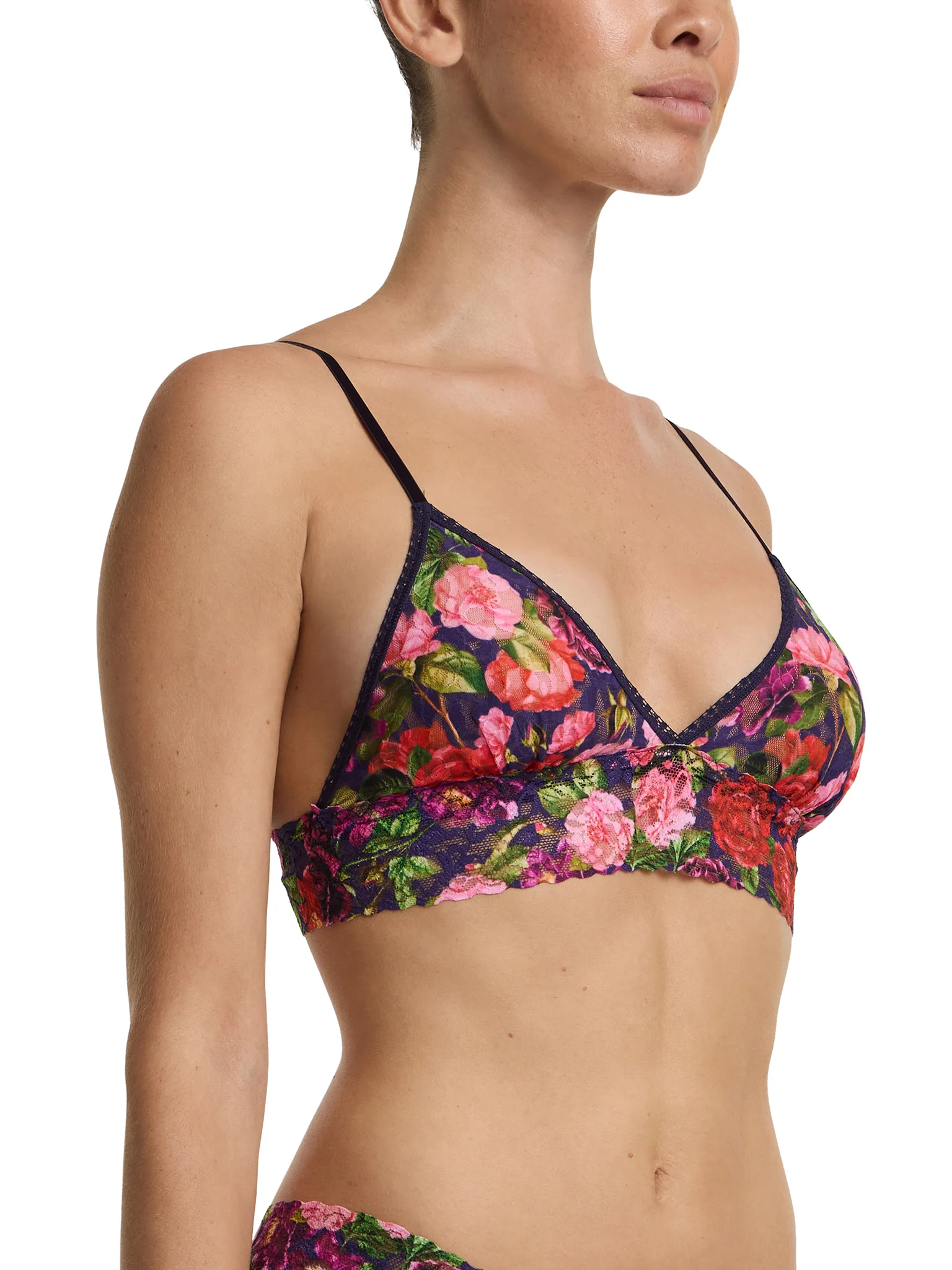 Printed Signature LaceĀ® Padded Triangle Bralette Winters Tale Floral Sale - Image 3