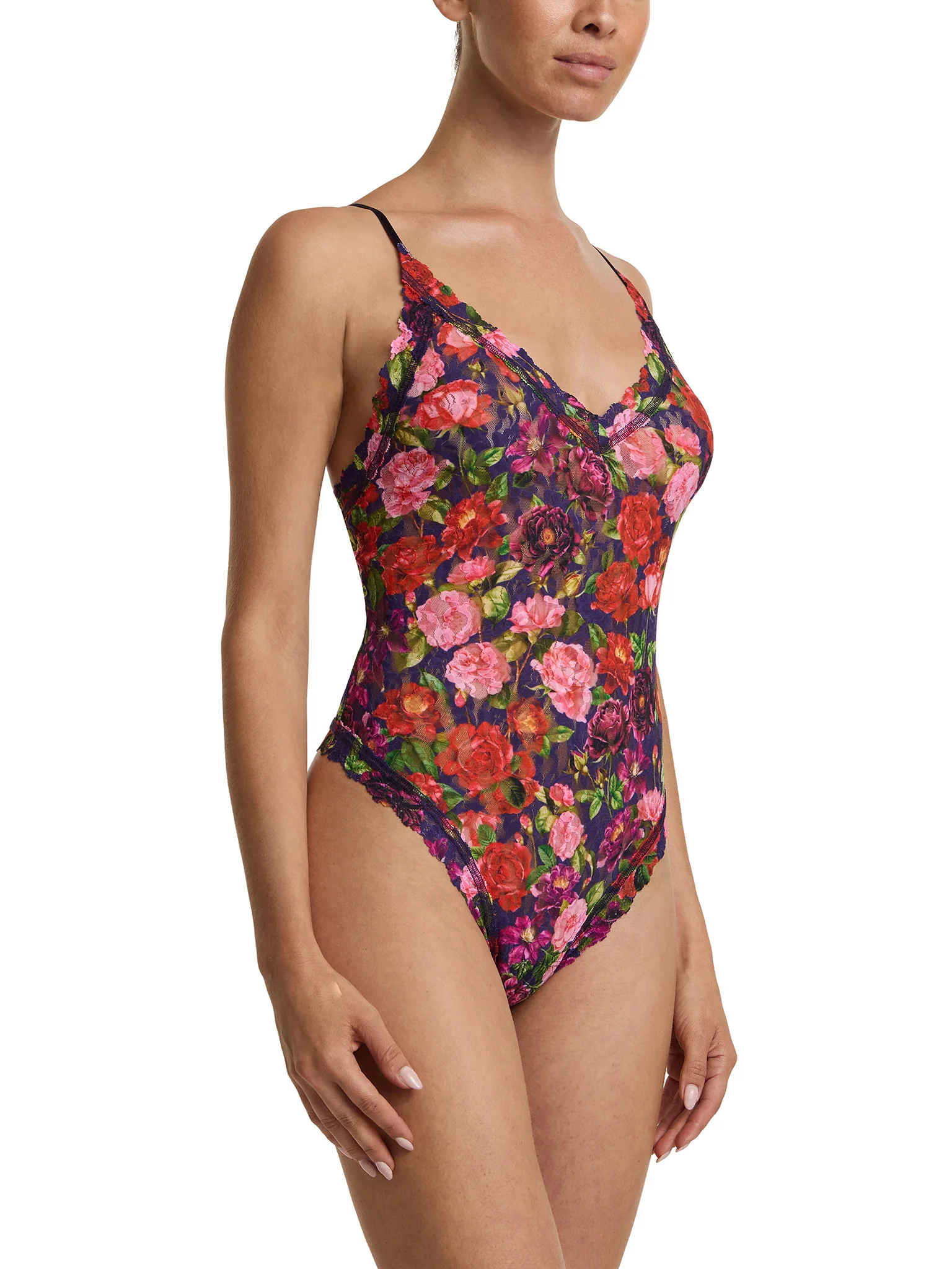 Printed Signature Lace® Thong Back Bodysuit Winters Tale Floral Sale - Image 5