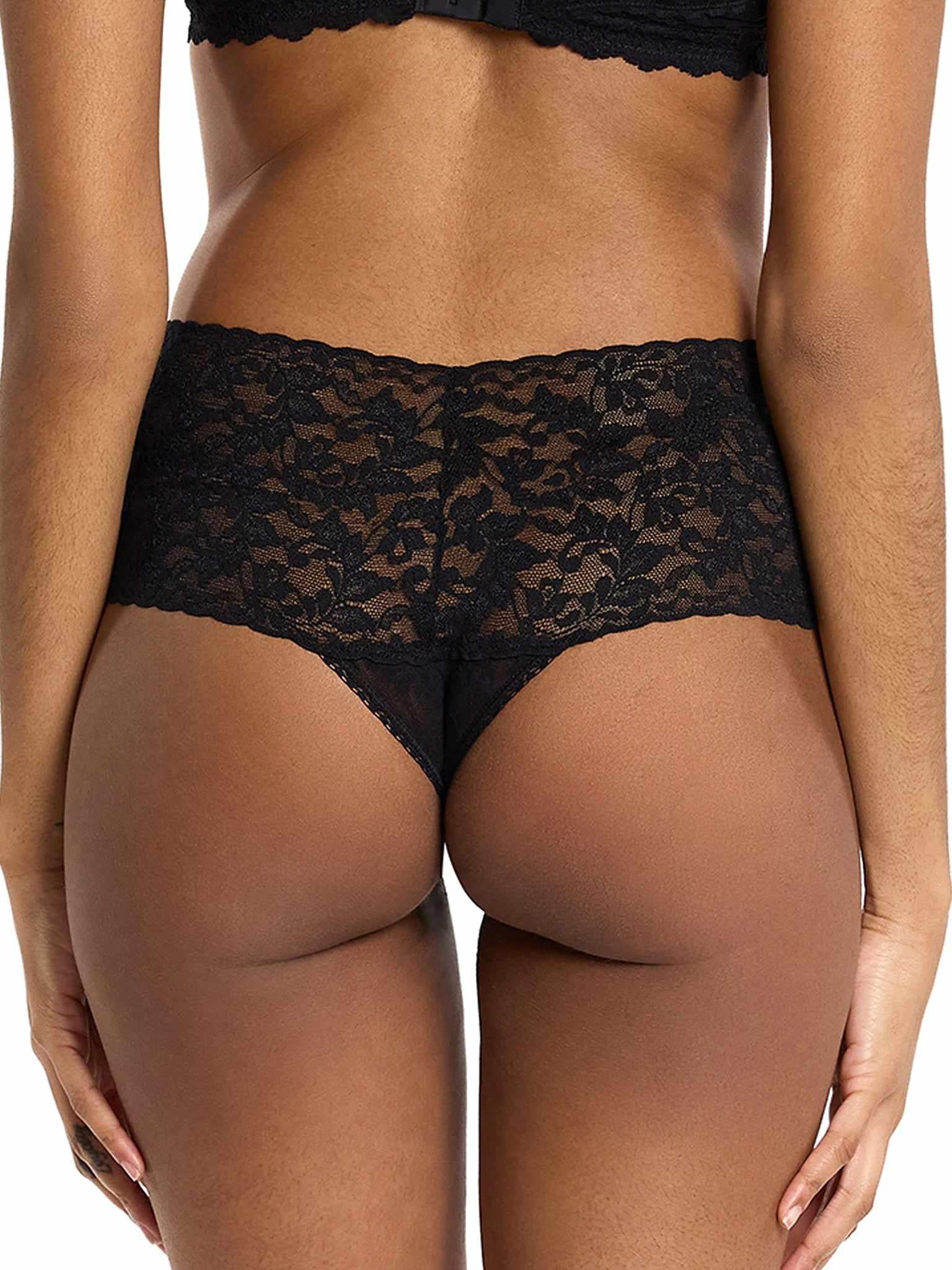Retro Lace Thong Black - Image 2