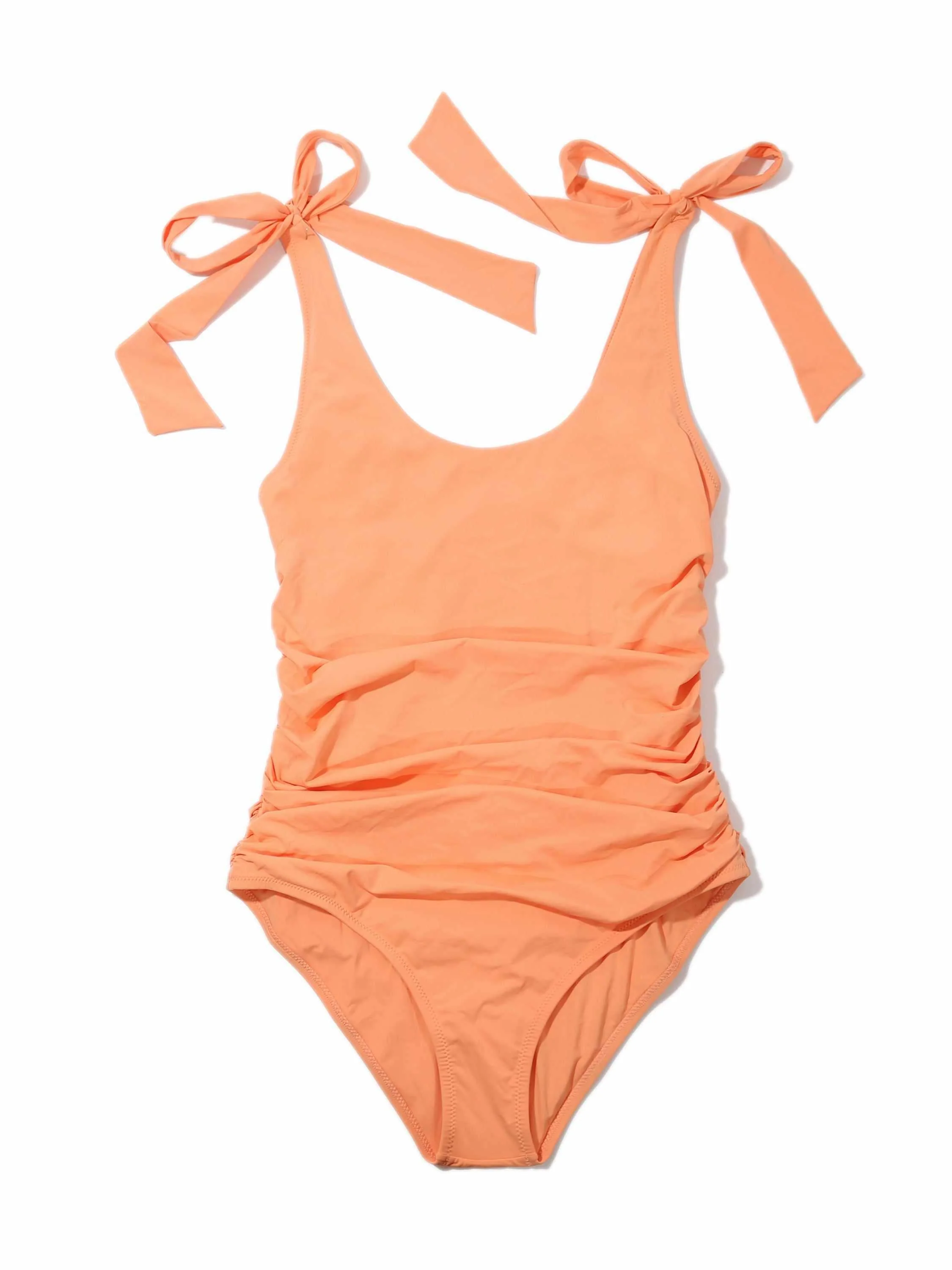 Ruched Bow One Piece Swimsuit Florence Orange Sale - Image 2
