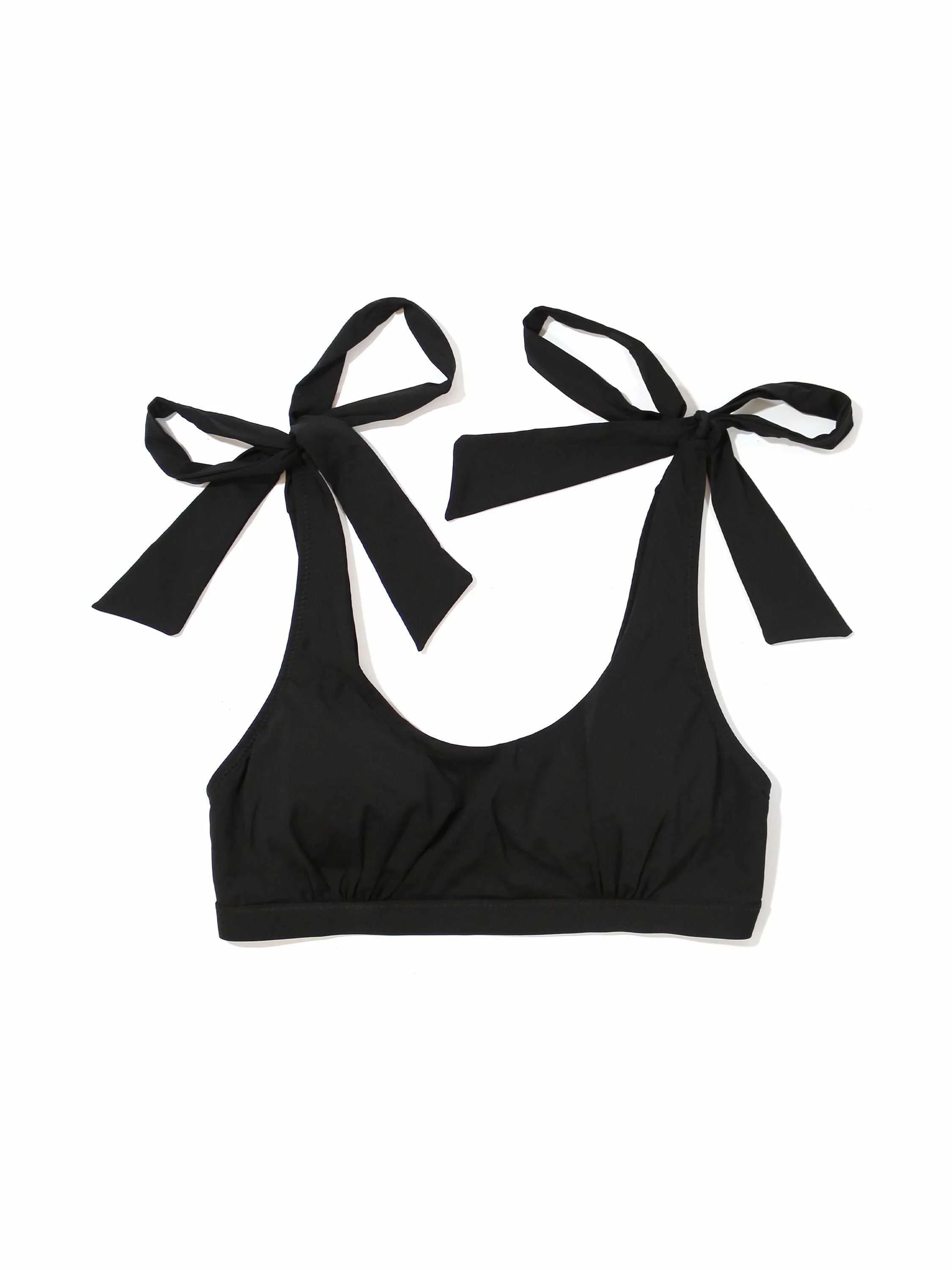 Scoop Neck Swim Top Black - Image 2