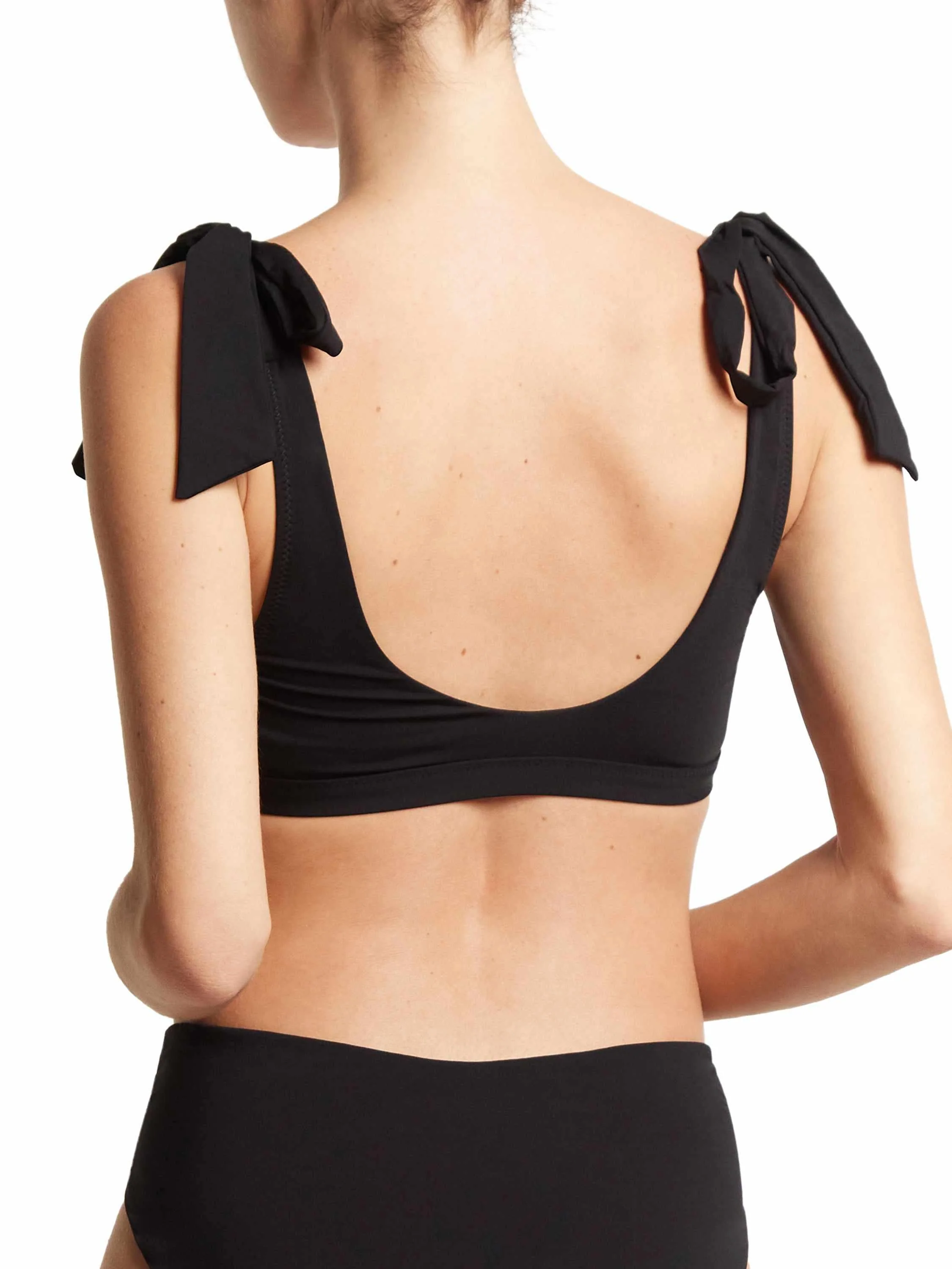 Scoop Neck Swim Top Black - Image 3