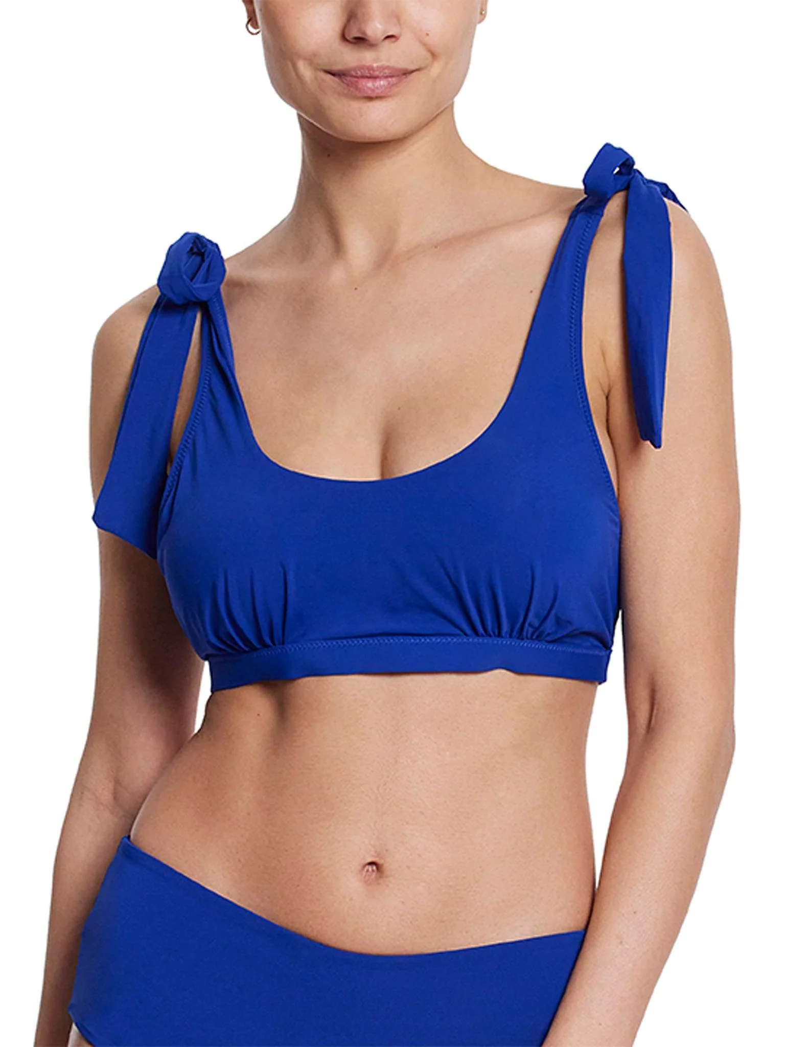 Scoop Neck Swim Top Poolside Blue Sale