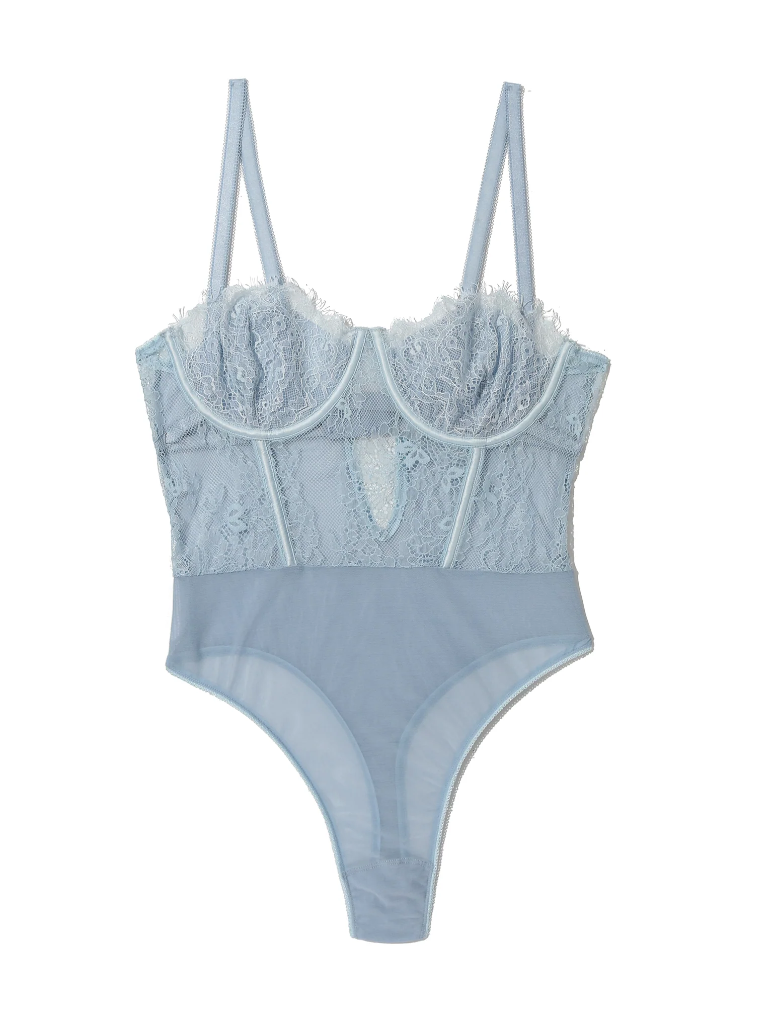 Sheer Seduction Bodysuit Touch The Sky Blue Sale - Image 3