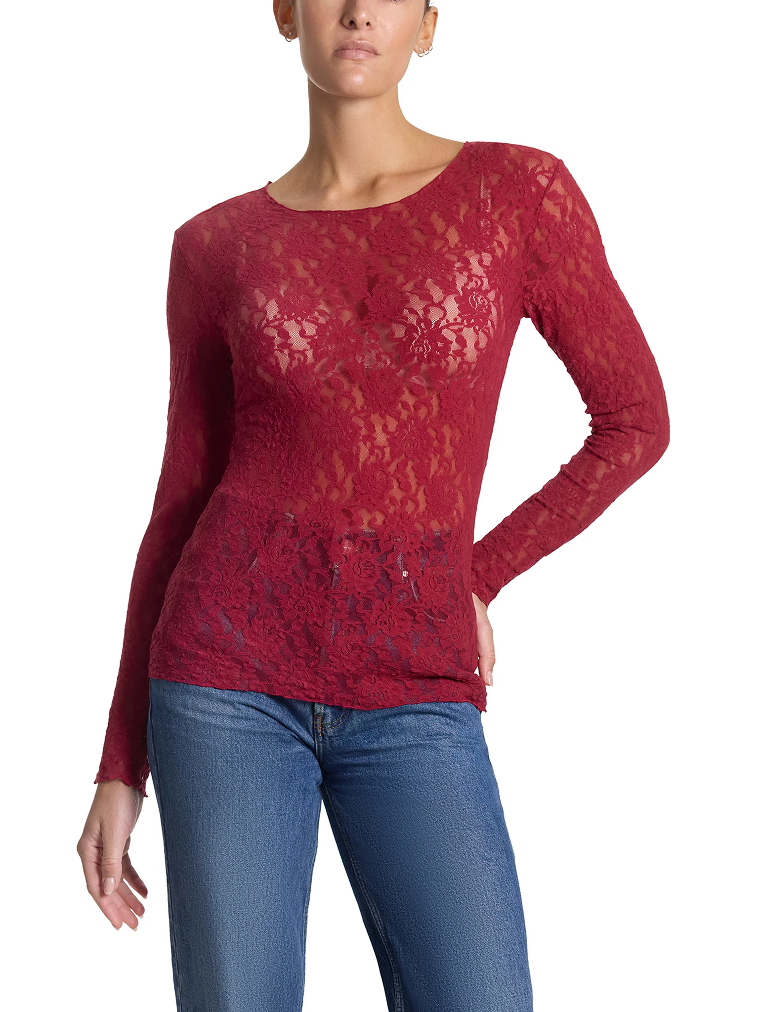Signature LaceĀ® Long Sleeve Top Wild Berries Red Sale - Image 3
