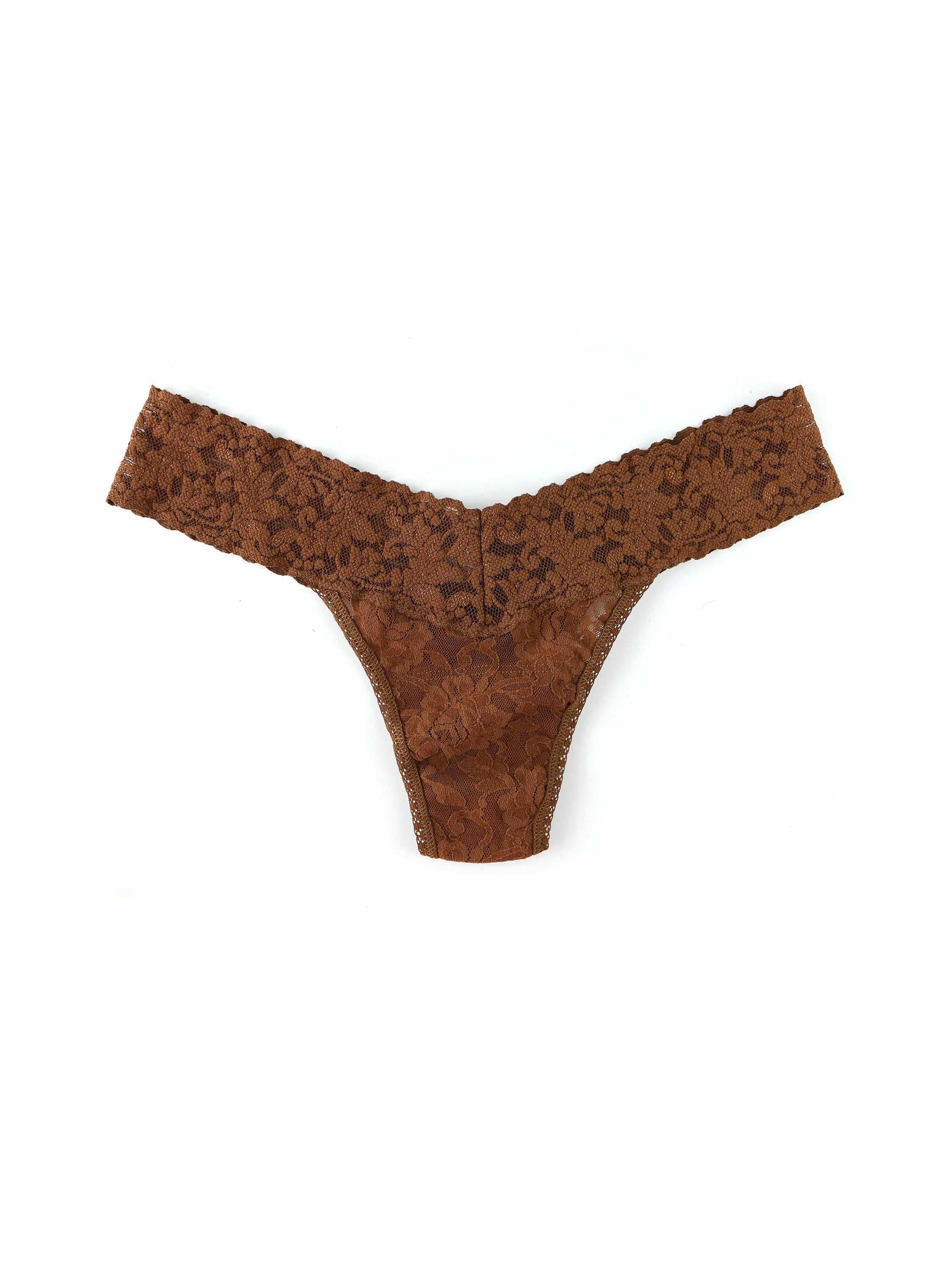 Signature LaceĀ® Low Rise Thong Macchiato Brown - Image 3