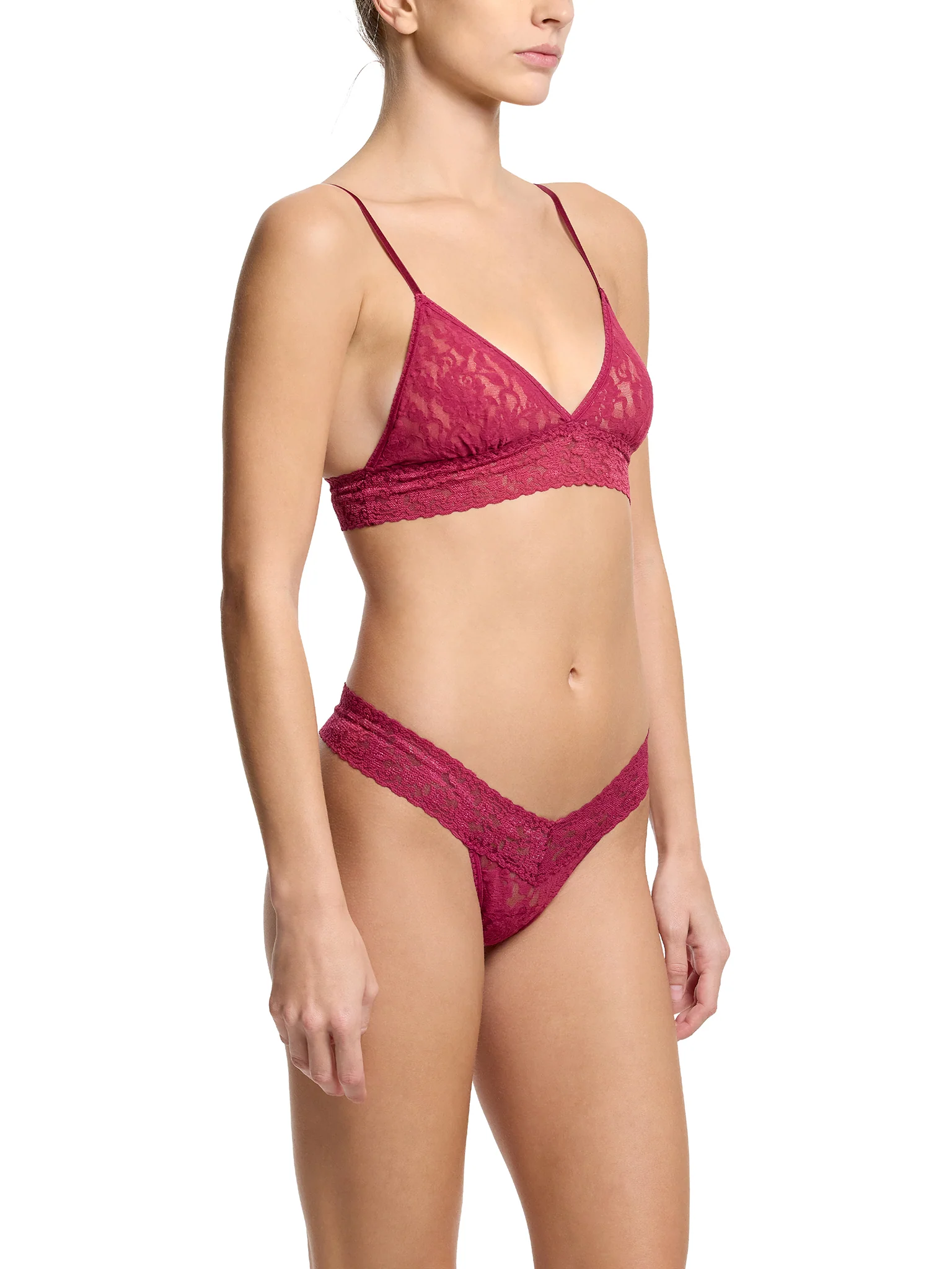 Signature LaceĀ® Low Rise Thong Merlot Red - Image 5