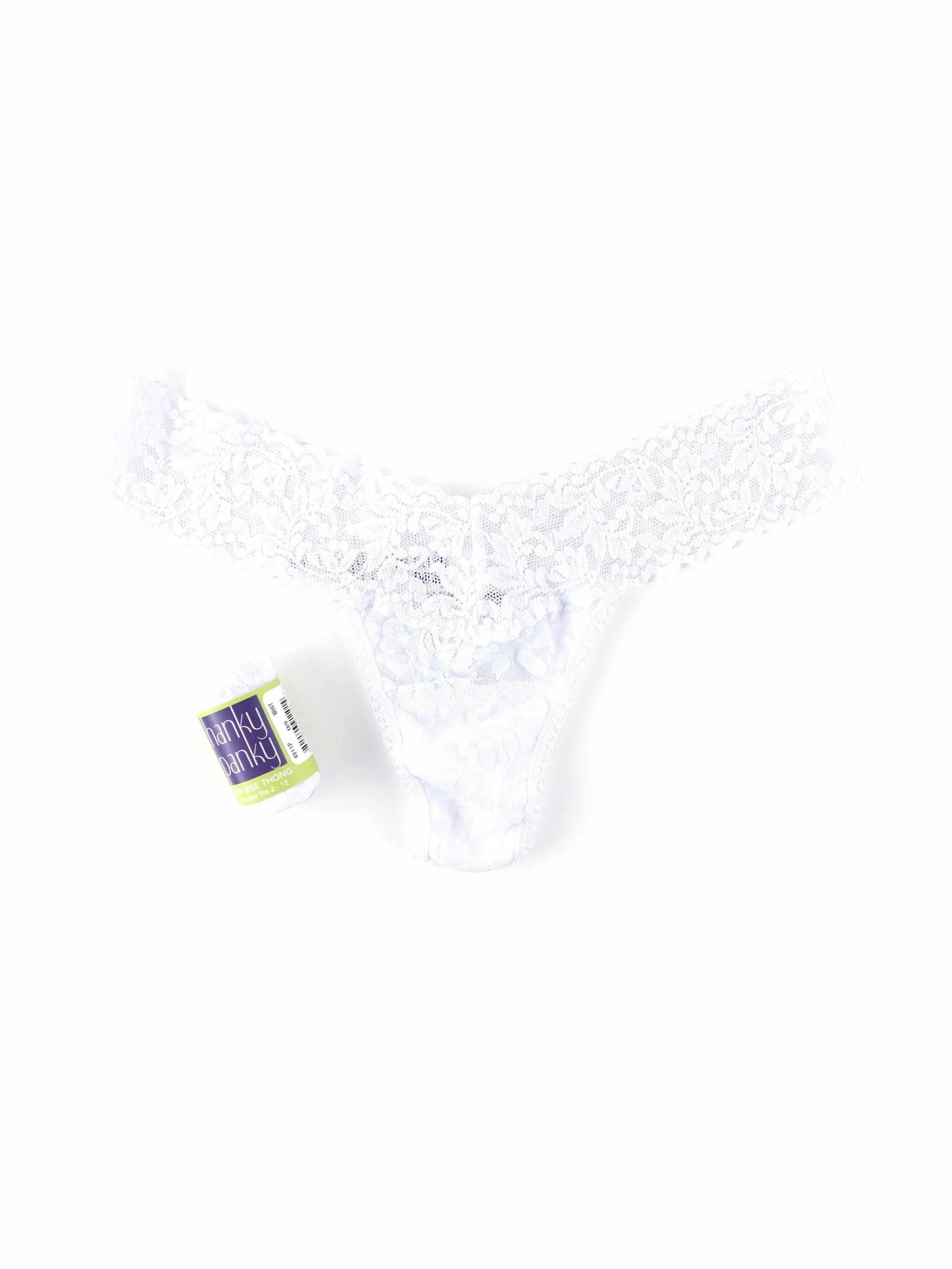 Signature Lace® Low Rise Thong White - Image 3