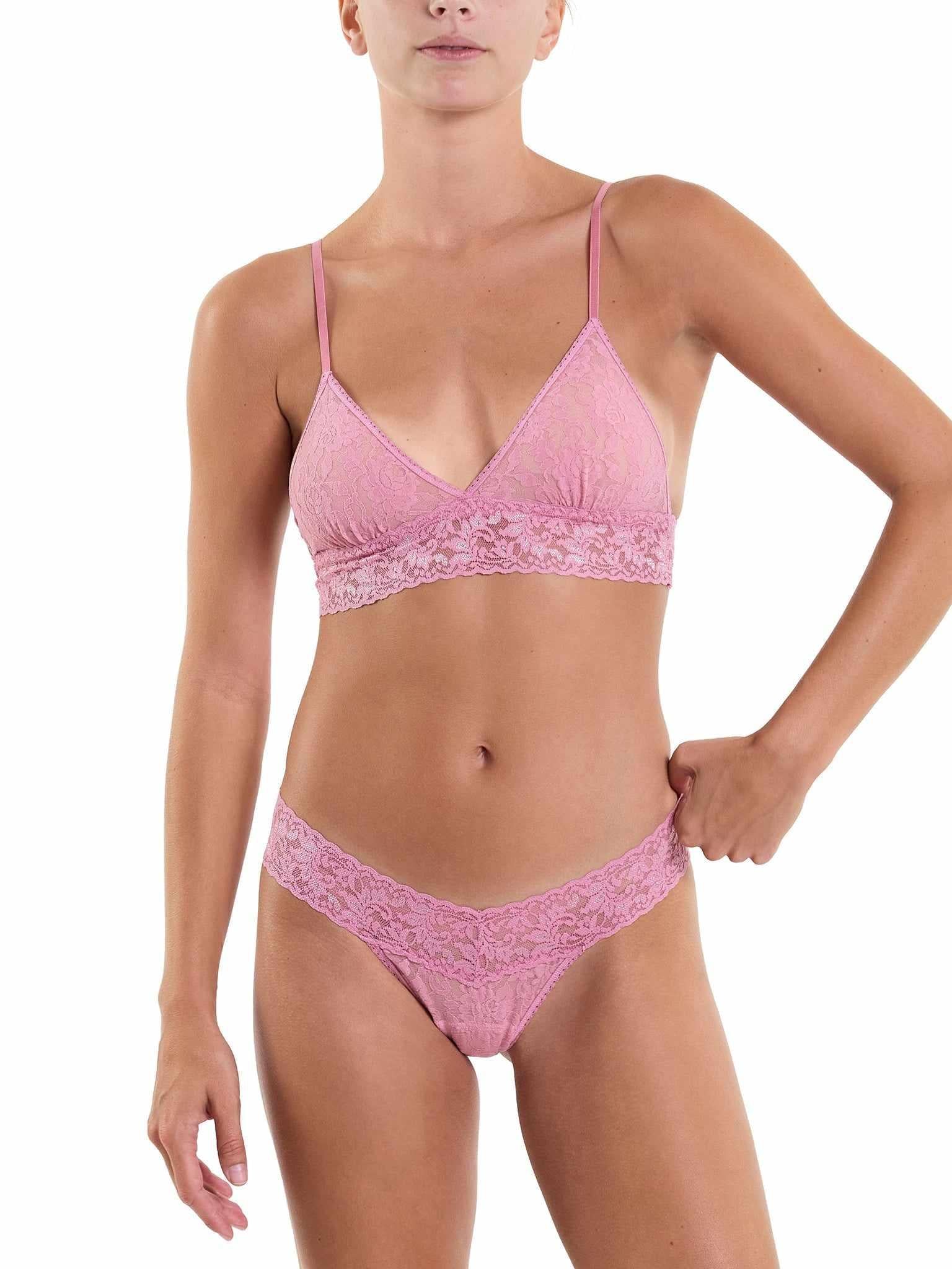 Signature LaceĀ® Padded Triangle Bralette Tea Cake Pink Sale - Image 3
