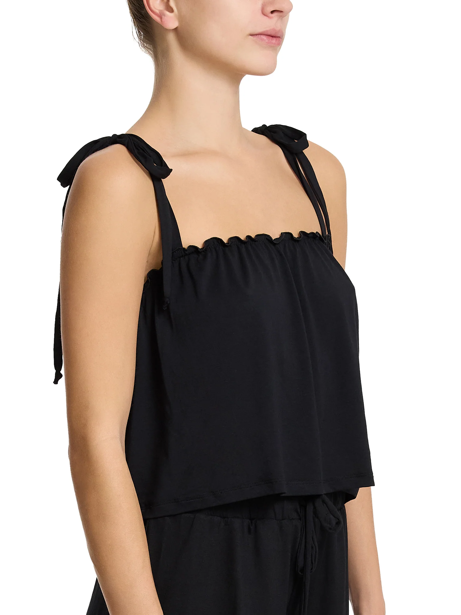Unwind Ruffle Cami Black - Image 4