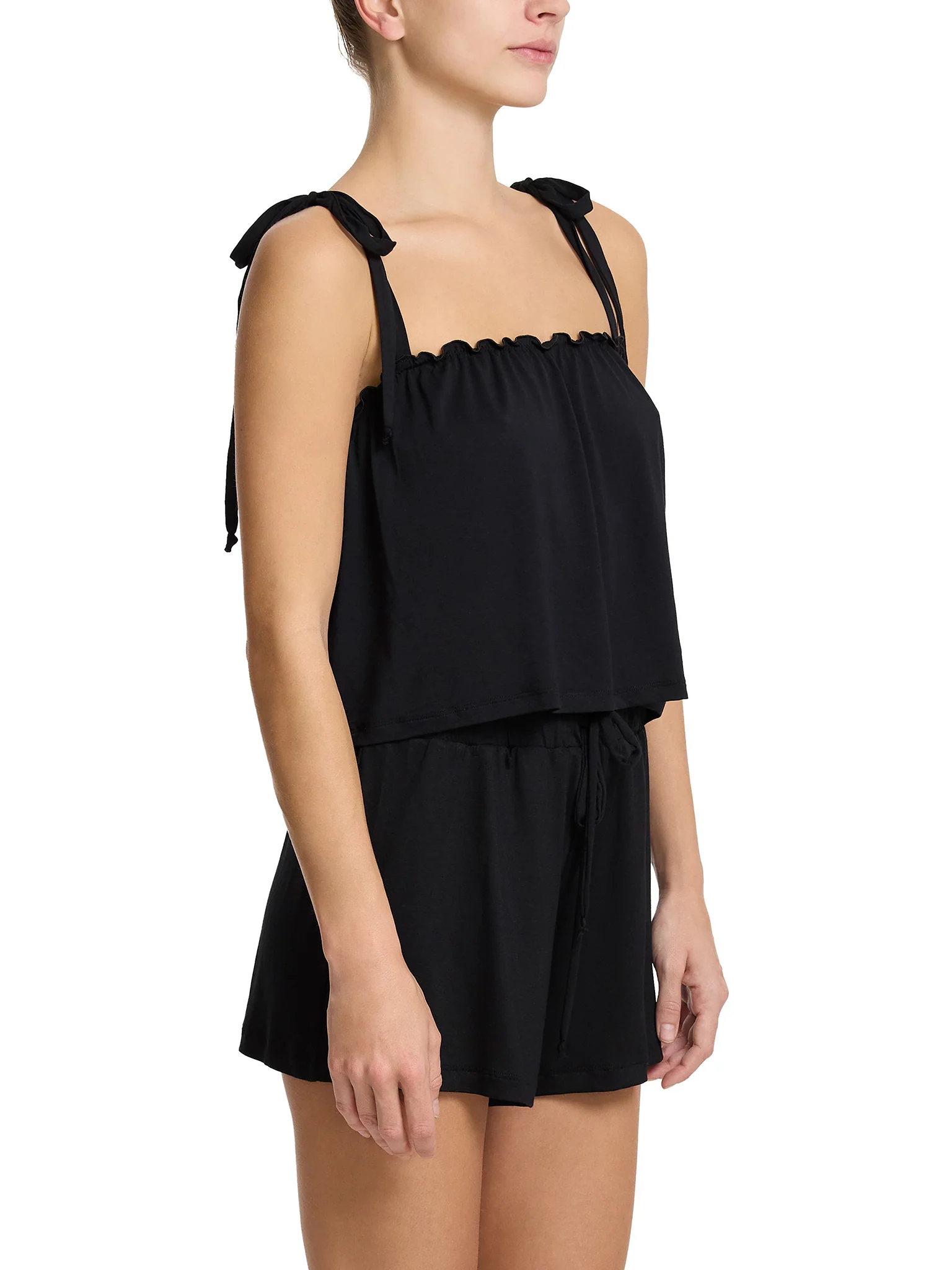 Unwind Ruffle Cami Black - Image 7
