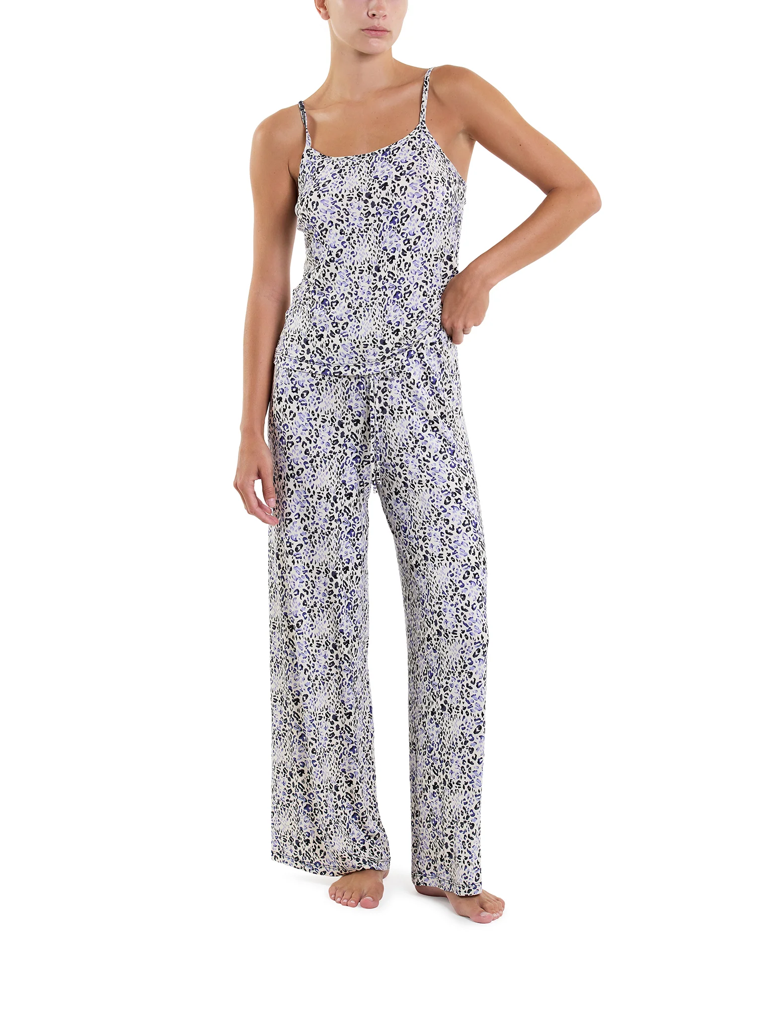 Unwind Modal Drawstring Wide Leg Pant Spotted Sale - Image 3