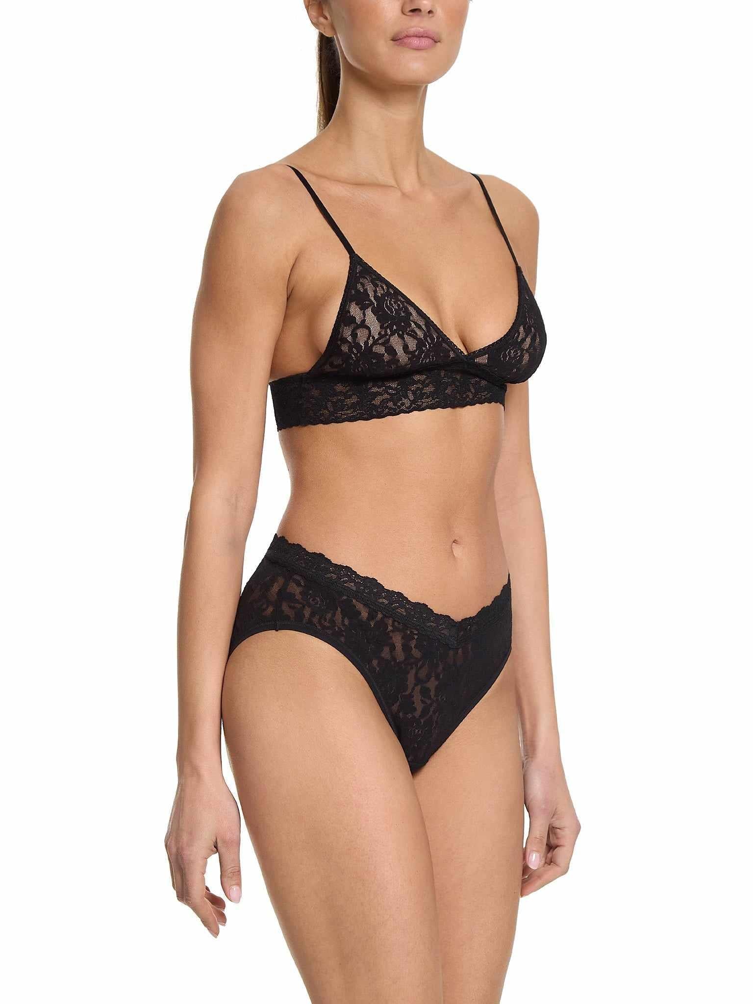Signature LaceĀ® V-Front High Cut Brief Black - Image 3