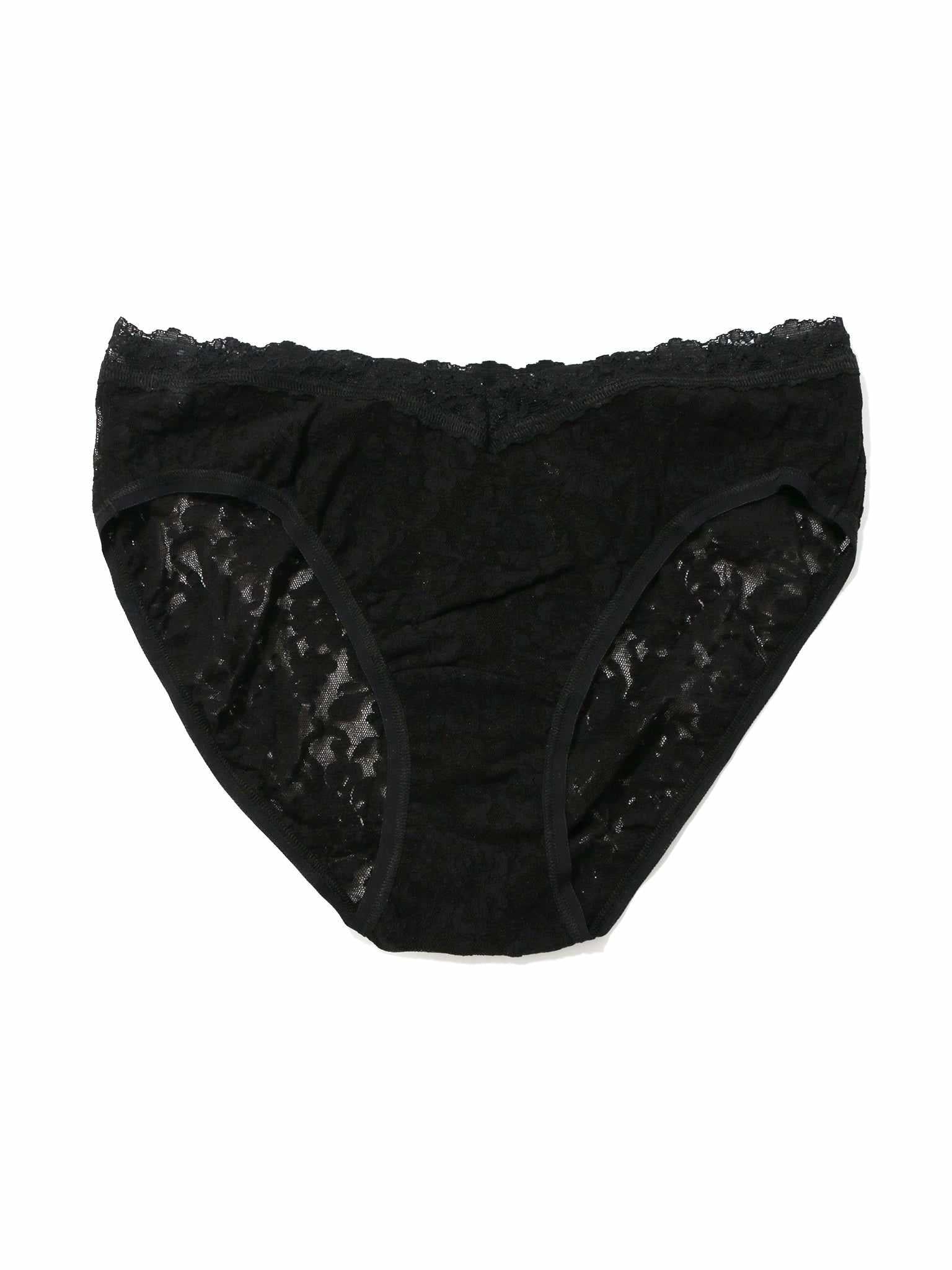 Signature LaceĀ® V-Front High Cut Brief Black - Image 4