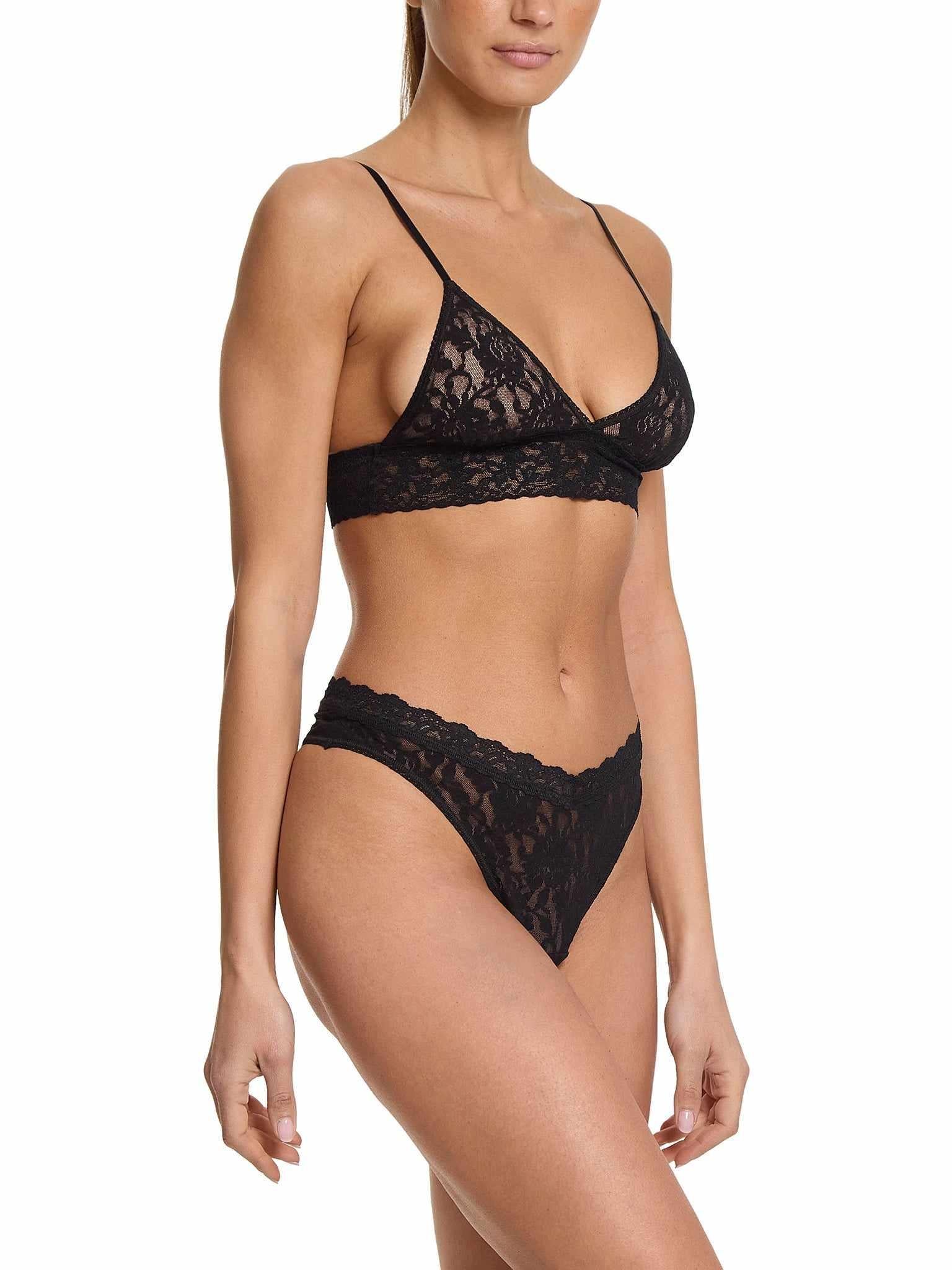 Signature Lace® V-Front High Cut Thong Black - Image 3