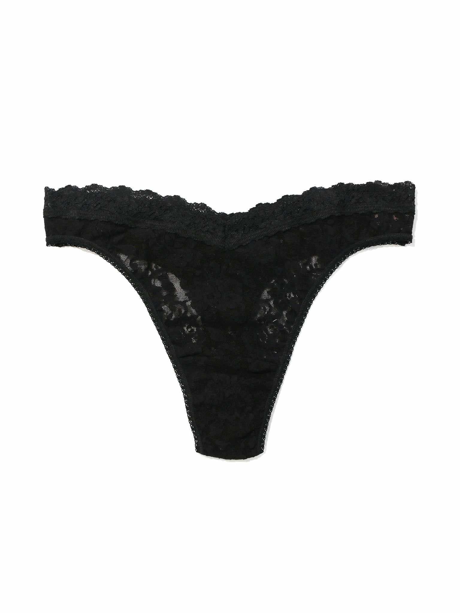 Signature Lace® V-Front High Cut Thong Black - Image 4