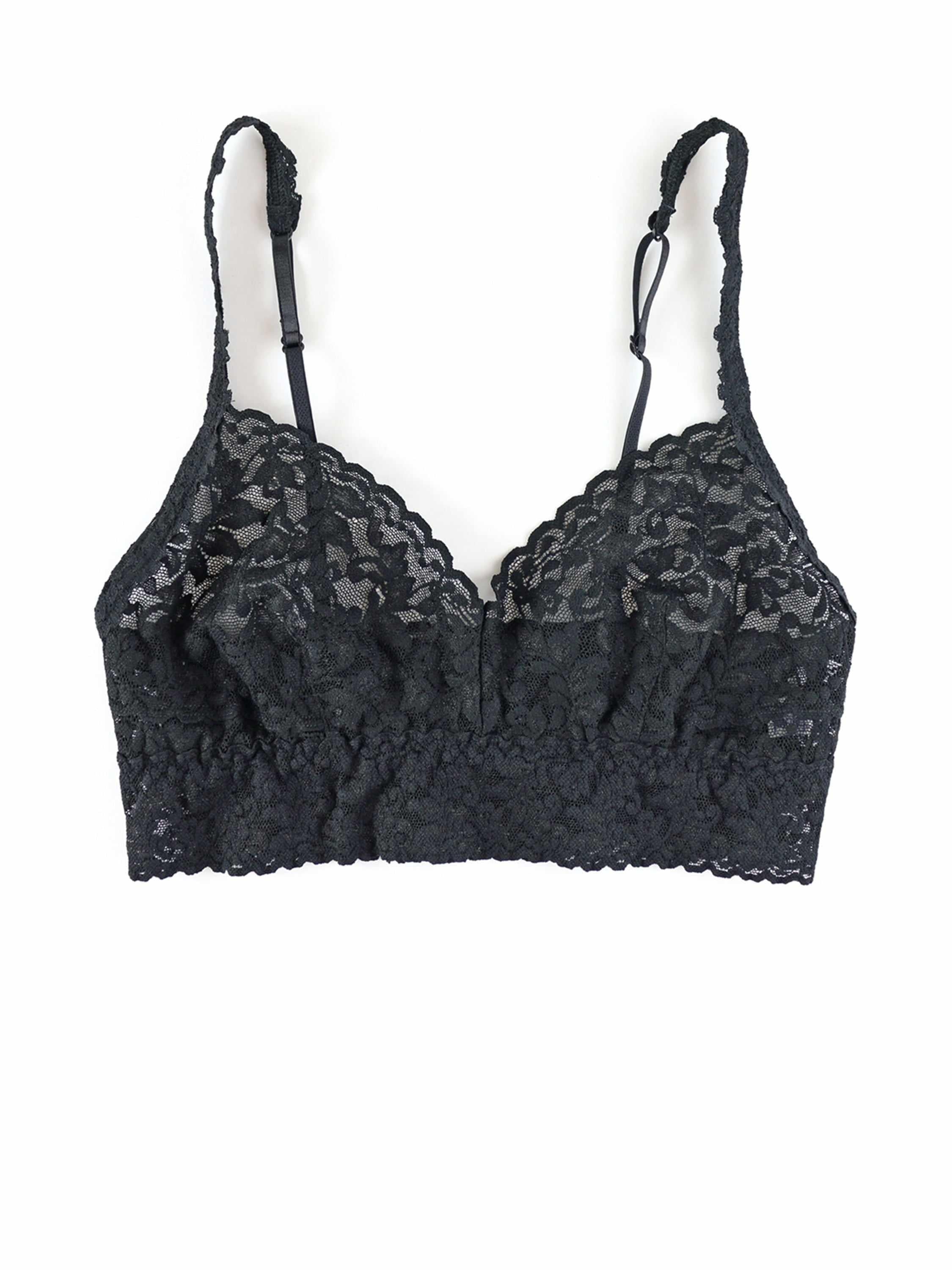 V-Neck Retro Lace Bralette Black - Image 5