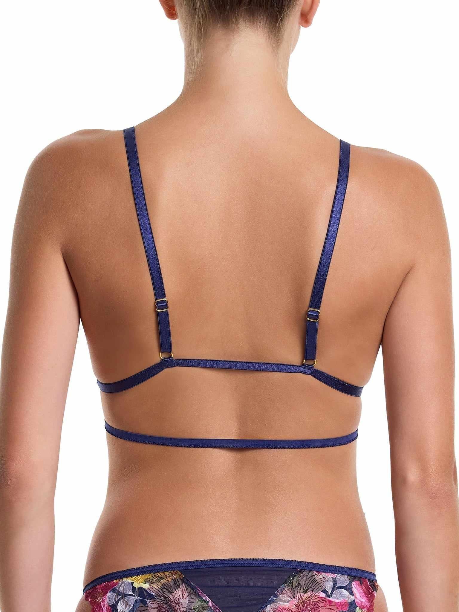 &oh Wildly Blooming Strappy Triangle Bralette Dark Sky Blue Sale - Image 2
