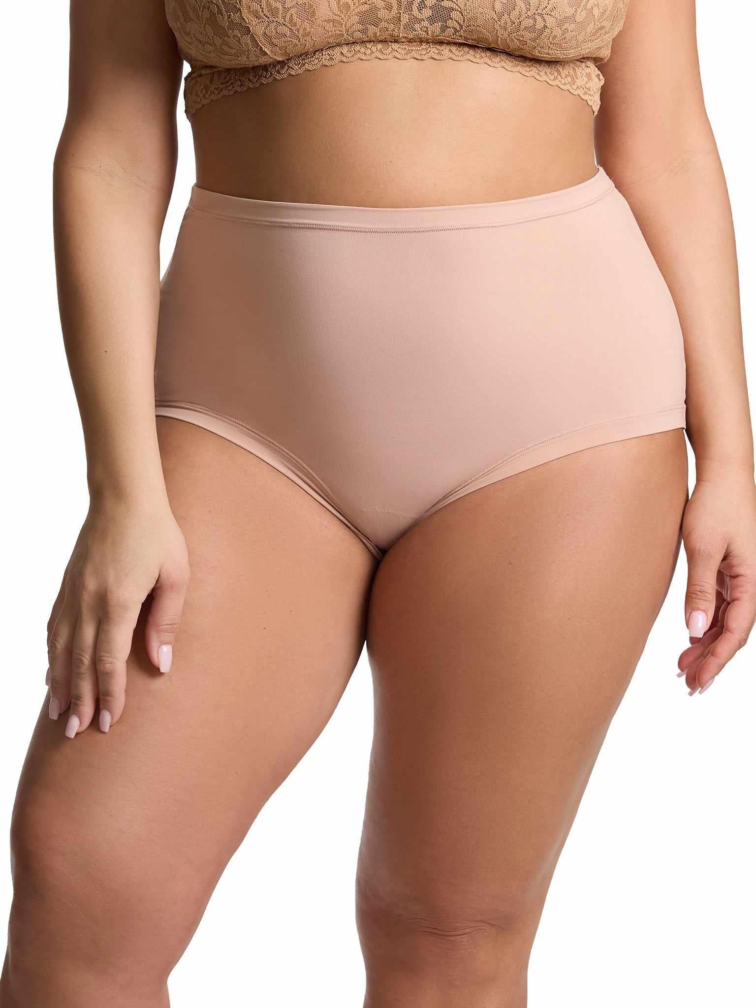 YourFit™ High Rise Boyshort Almond Milk Neutral Sale - Image 4